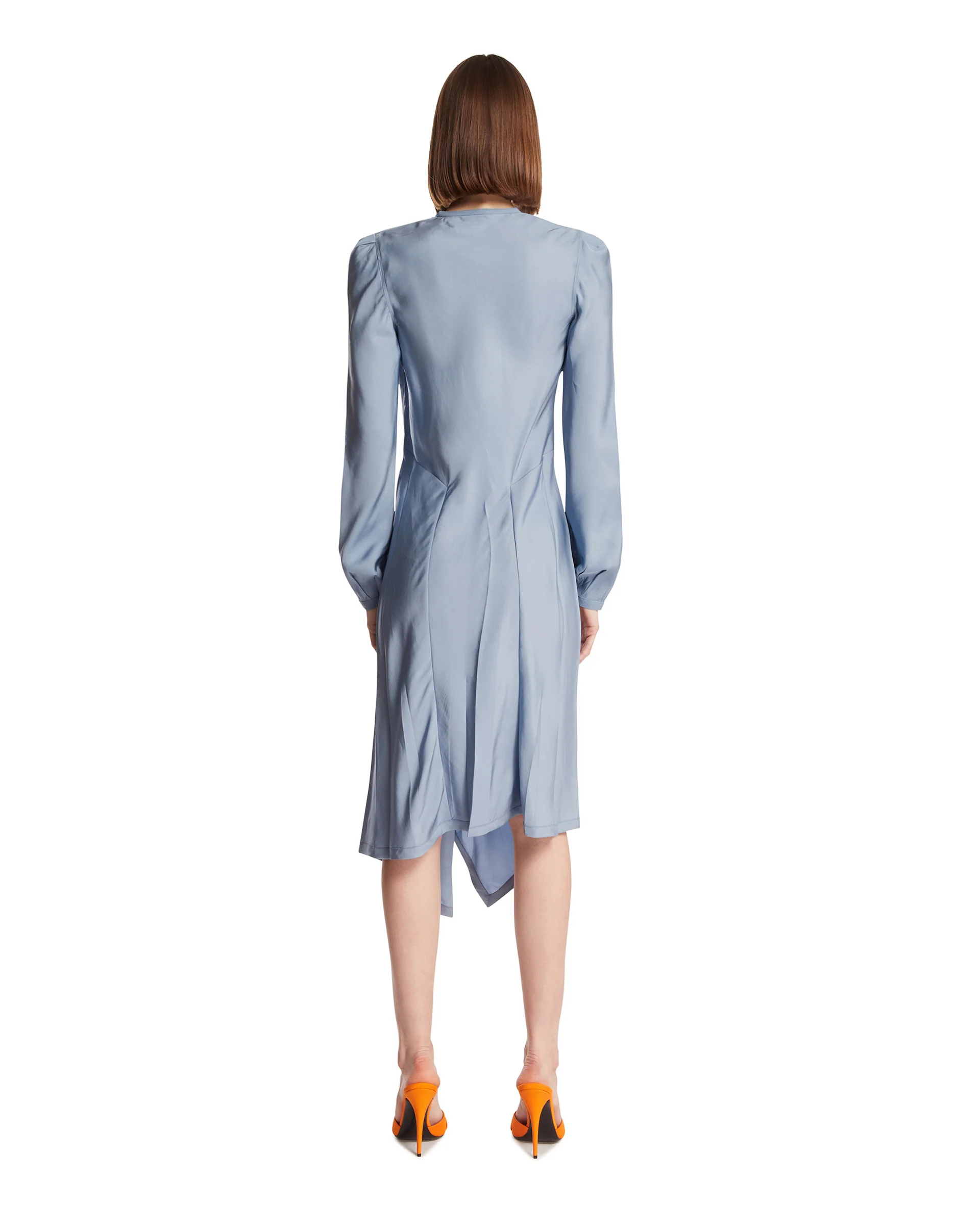 Abito In Twill Di Viscosa Azzurro - Image 2