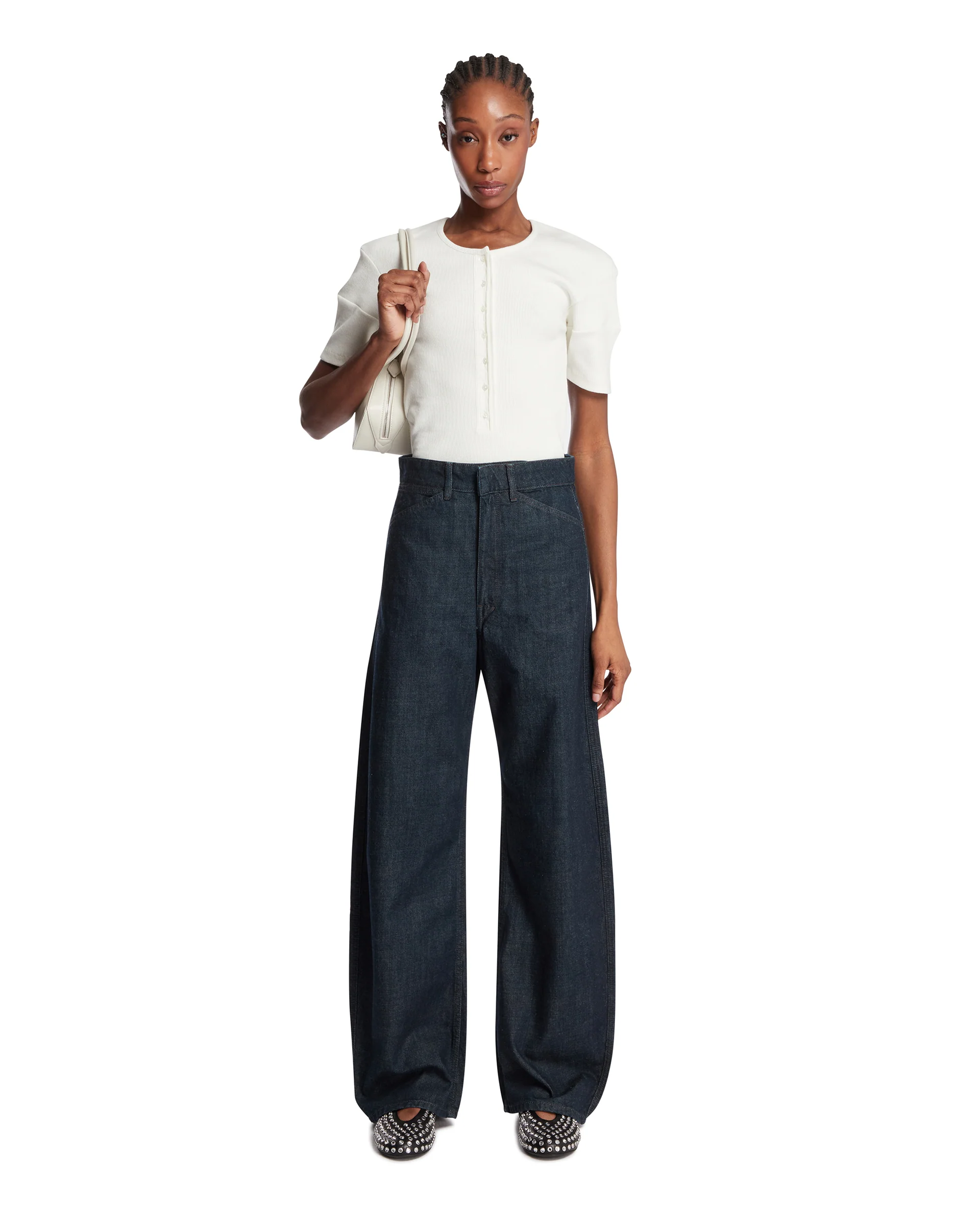 T-Shirt Henley In Cotone Bianca - Image 3