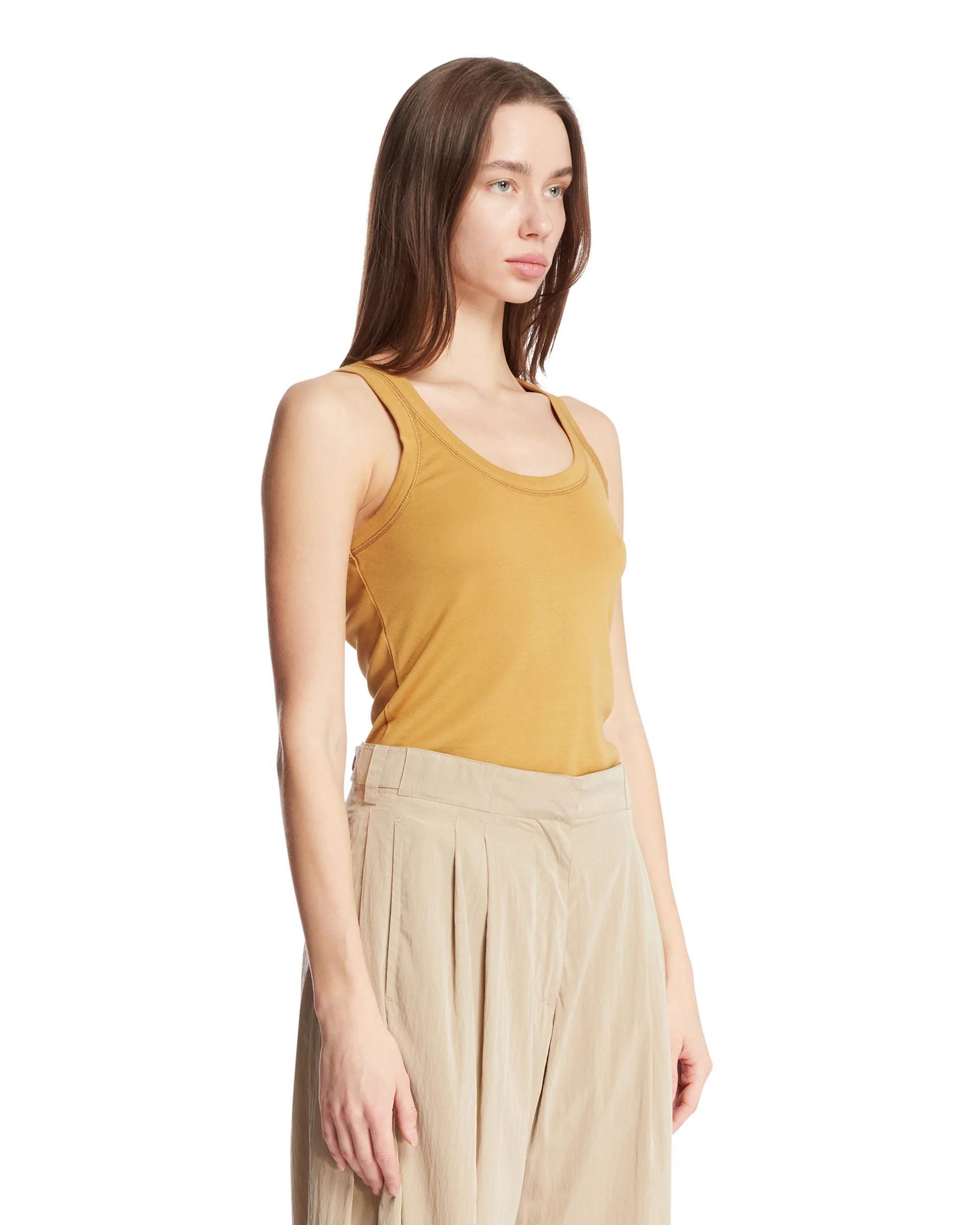 Top In Cotone Giallo Ocra - Image 2