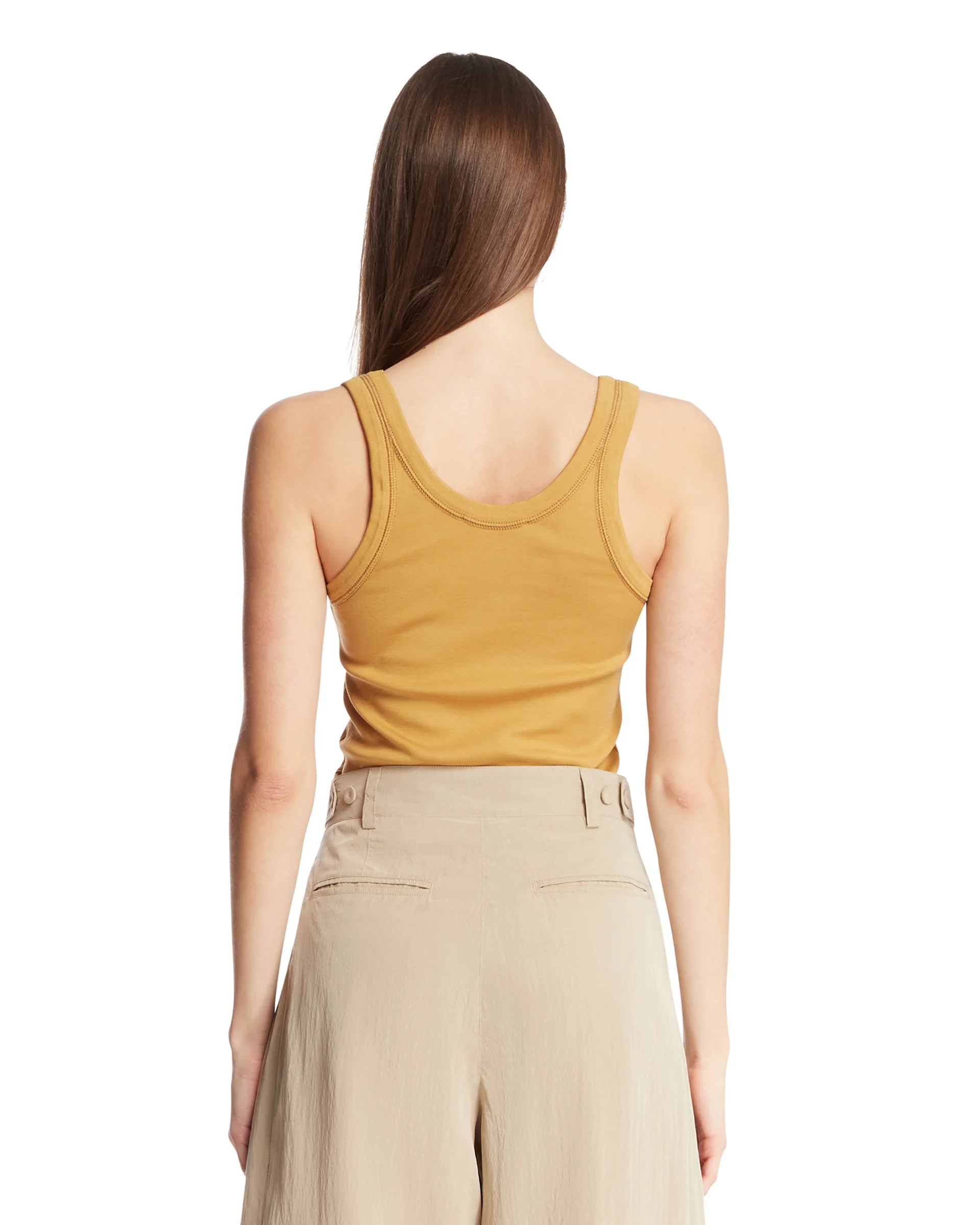 Top In Cotone Giallo Ocra - Image 5
