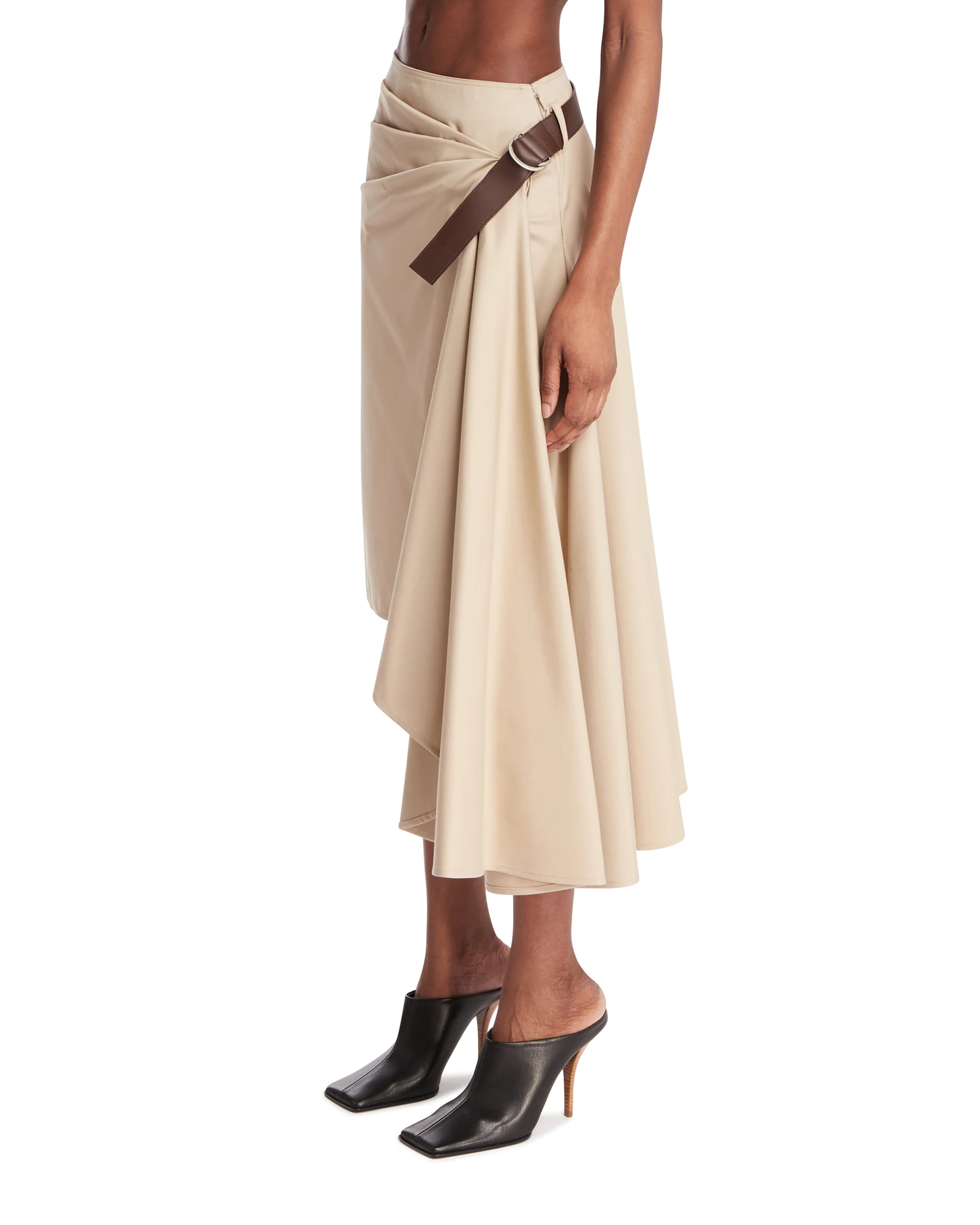 Gonna Con Cintura Asimmetrica Beige - Image 2