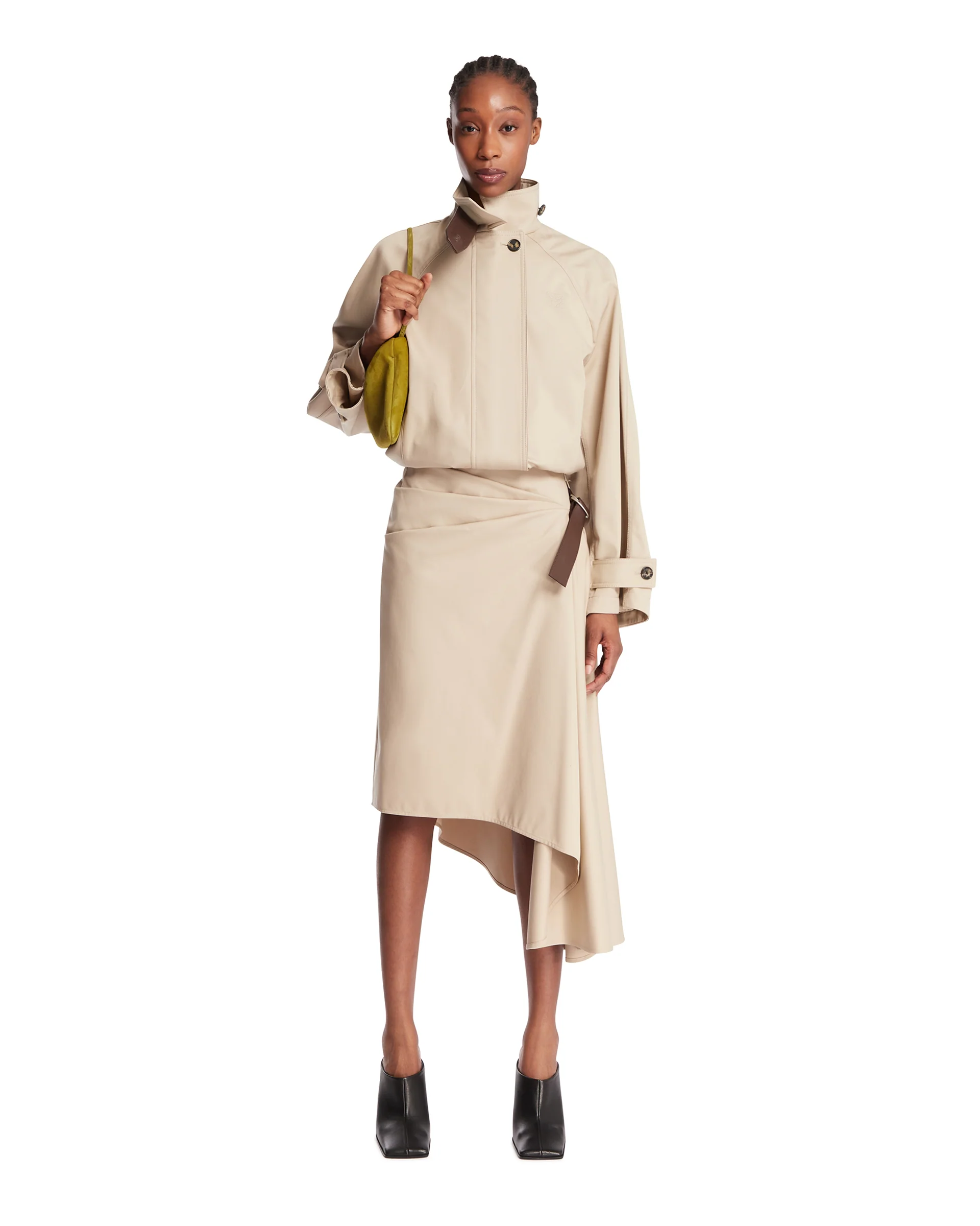 Parka Corto In Cotone E Seta Beige - Image 3