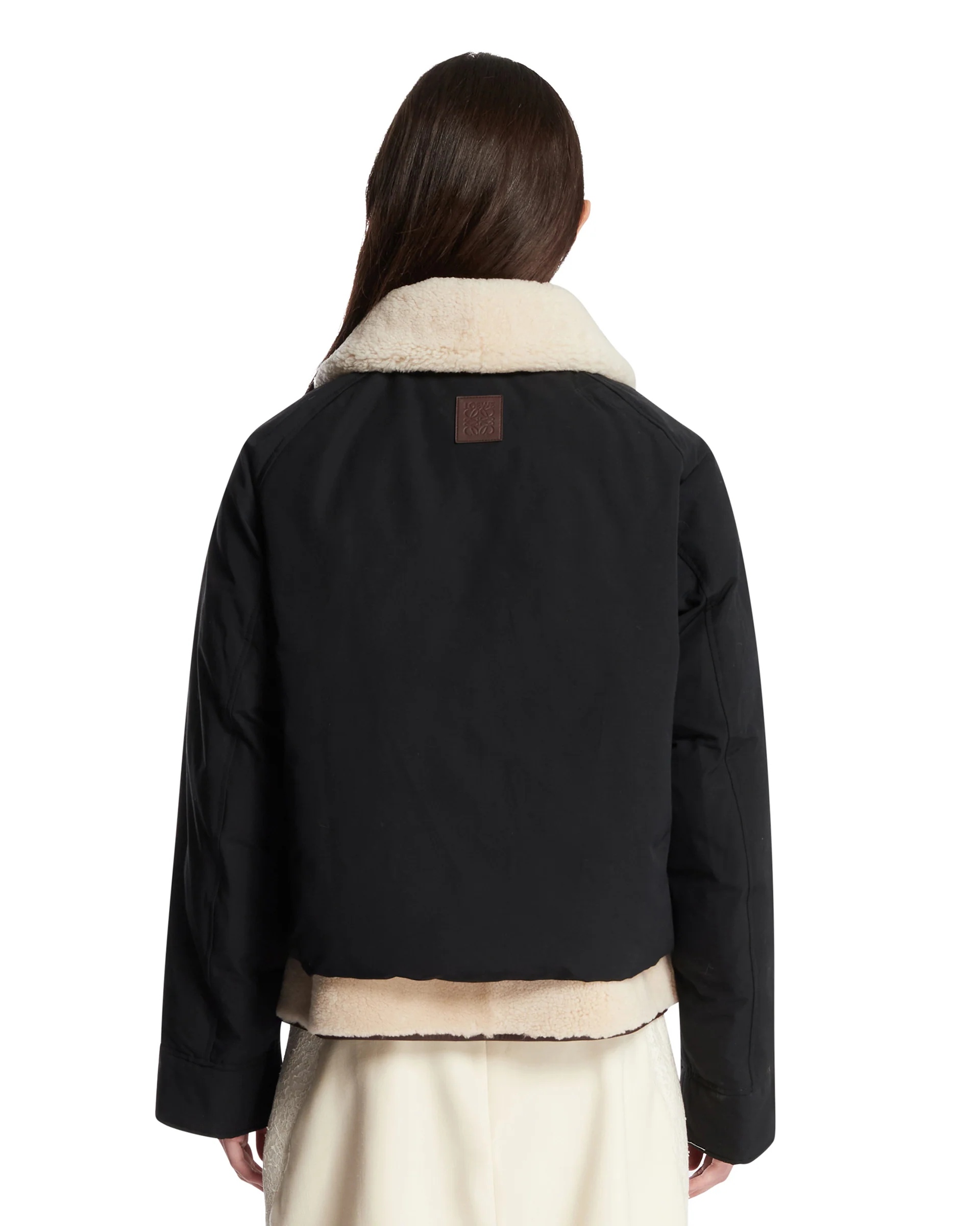 Piumino In Cotone e Shearling Nero - Image 5