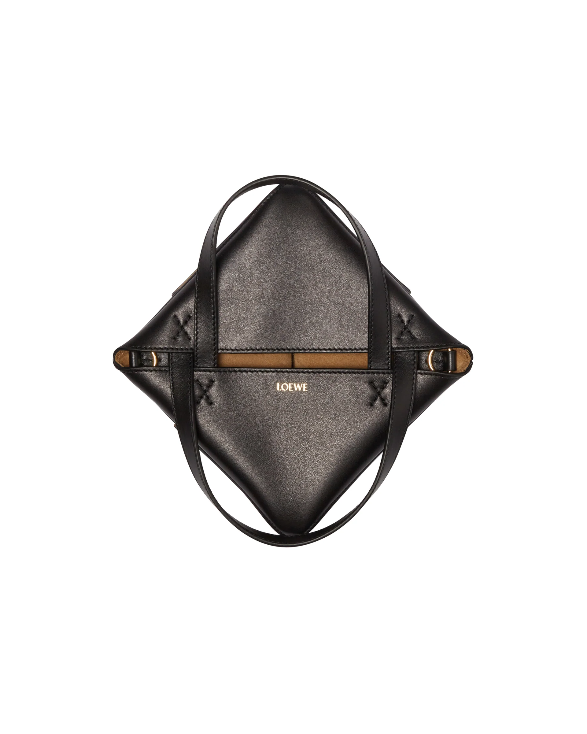 Borsa Puzzle Fold piccola in pelle nera - Image 4