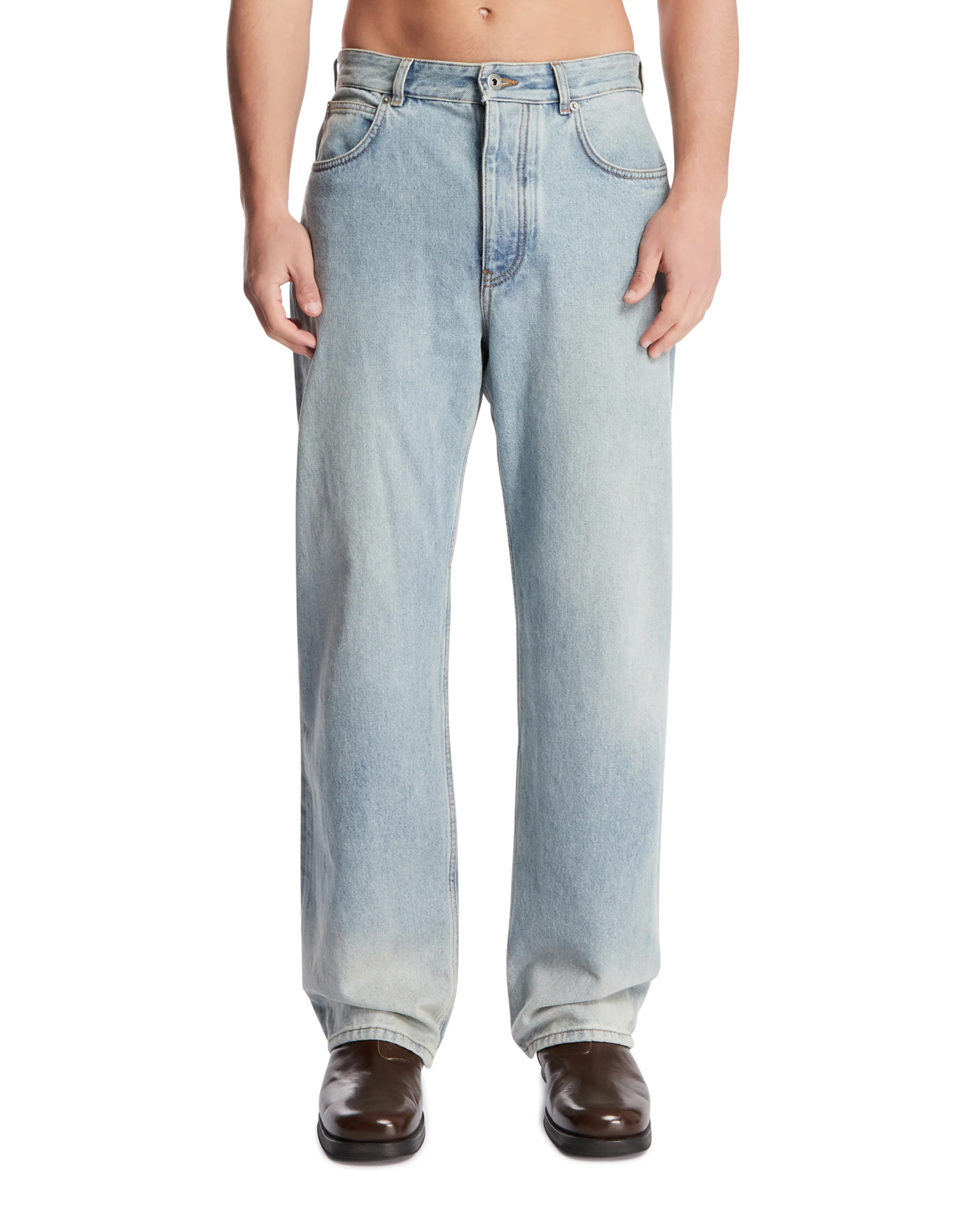 Jeans A Gamba Dritta Blu