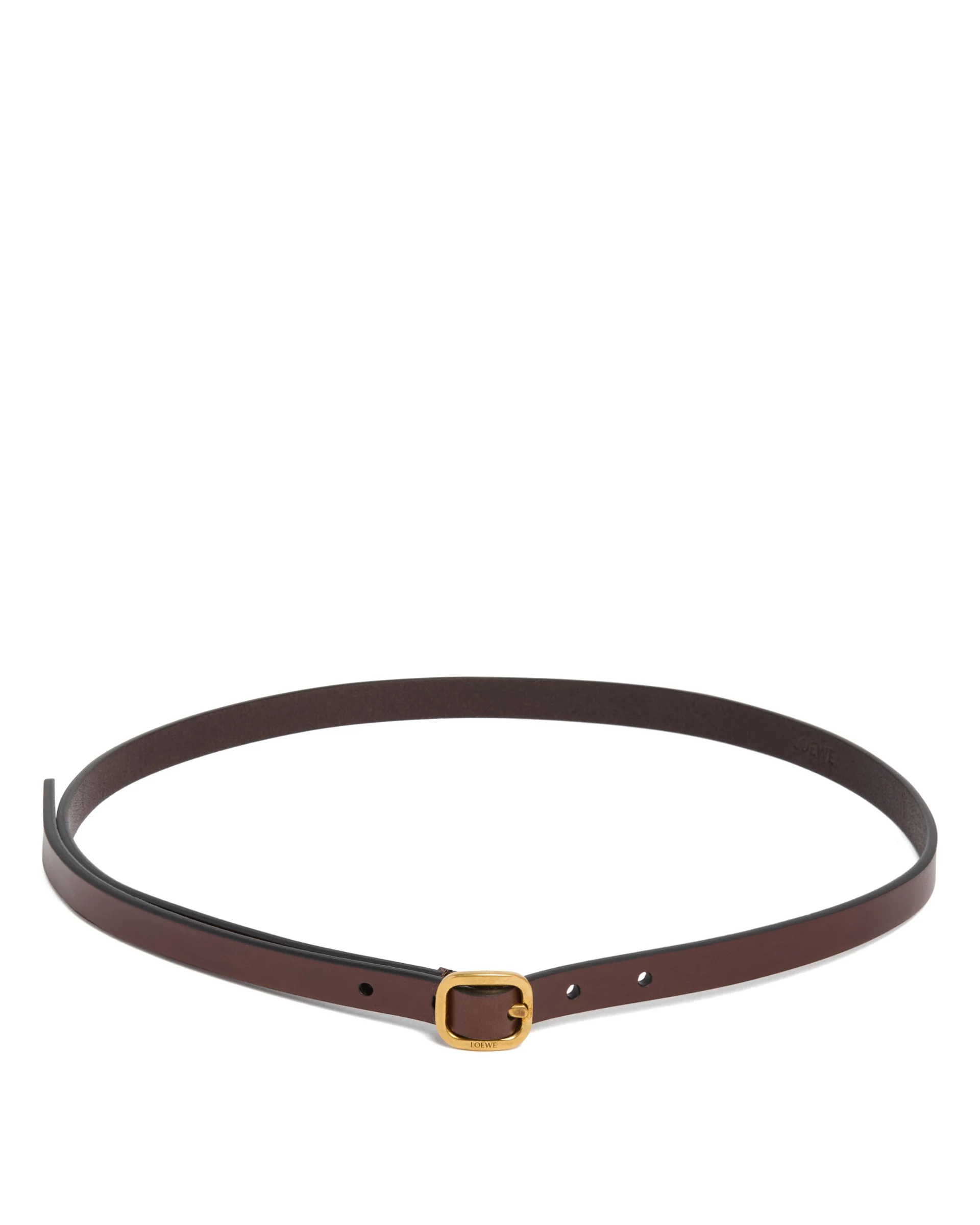 Cintura Arrotondata In Pelle Marrone
