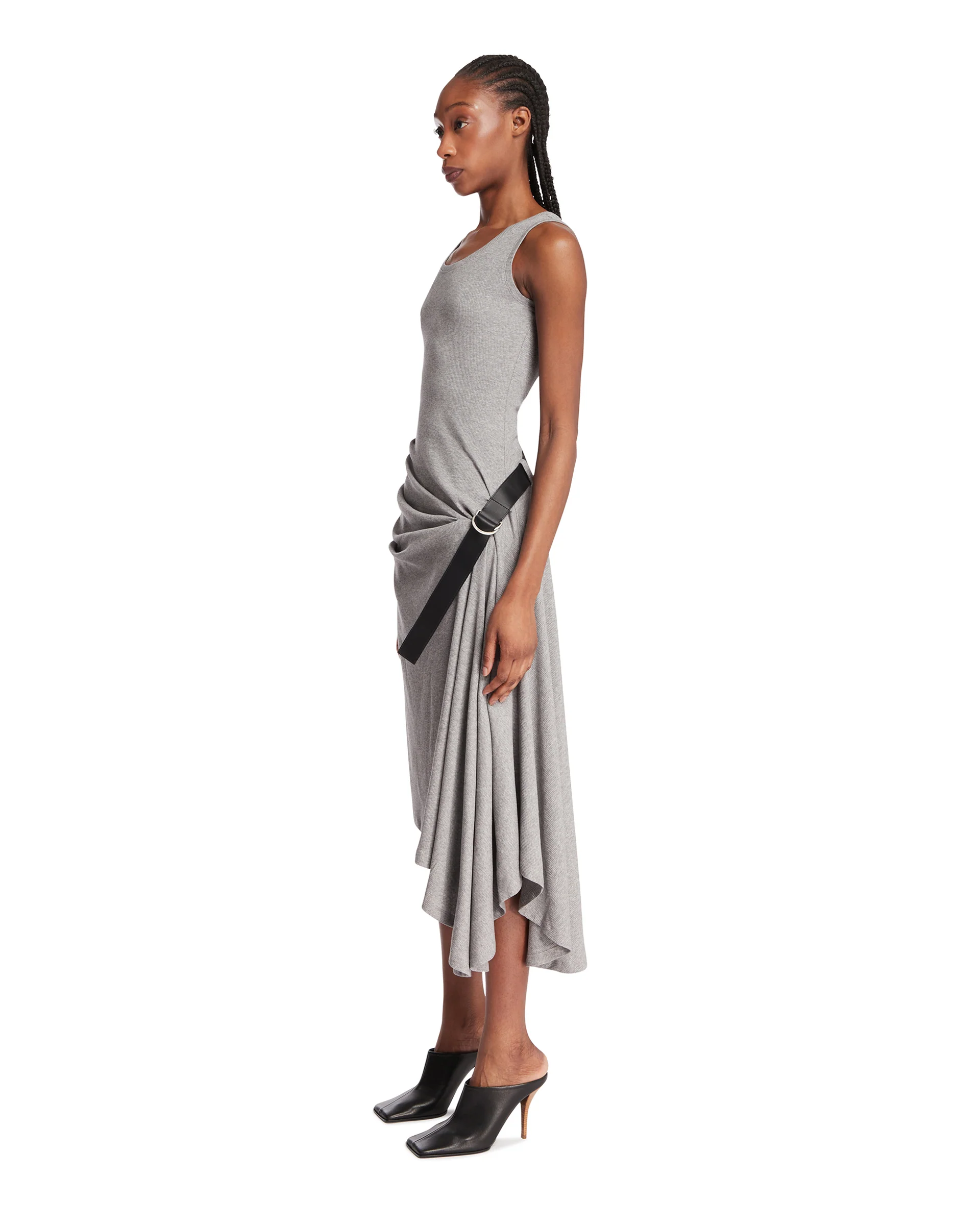 Abito A Canotta In Cotone Stretch Grigio - Image 2