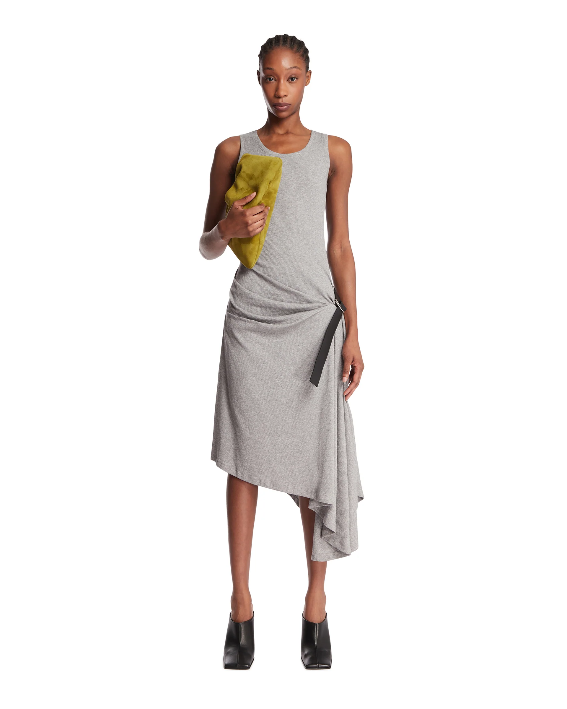 Abito A Canotta In Cotone Stretch Grigio - Image 3
