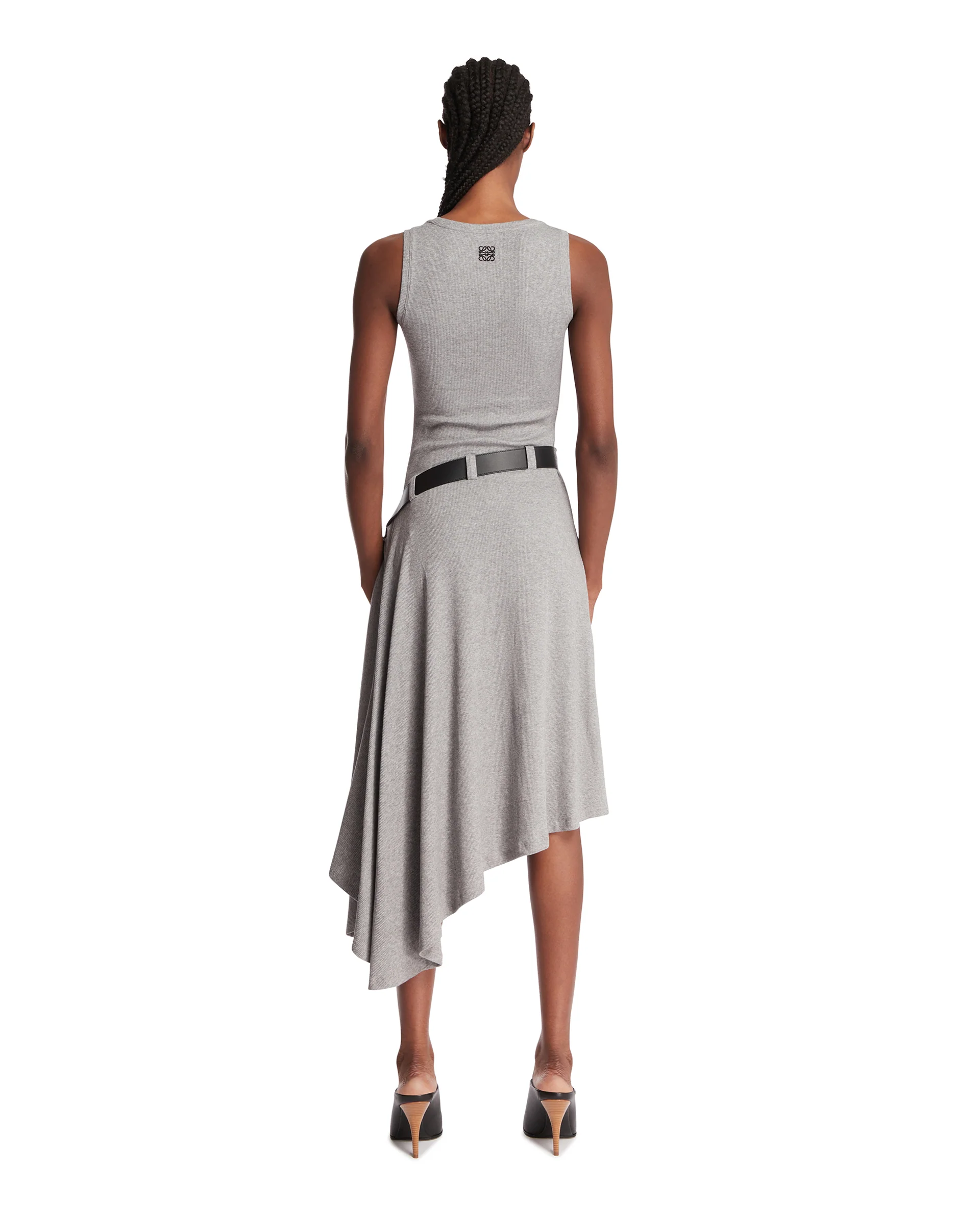 Abito A Canotta In Cotone Stretch Grigio - Image 5