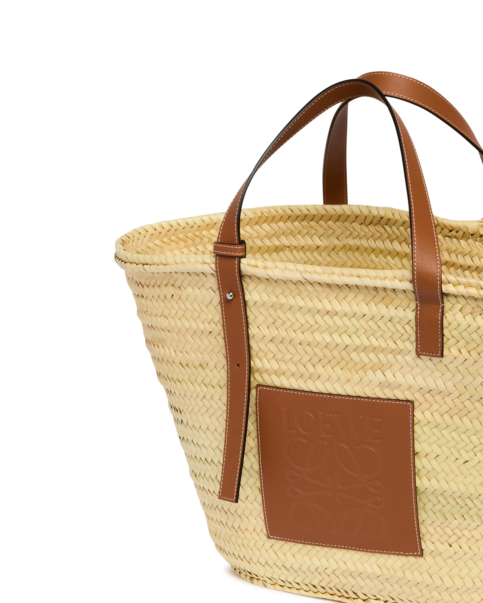 Borsa Basket In Foglia di Palma E Pelle - Image 4