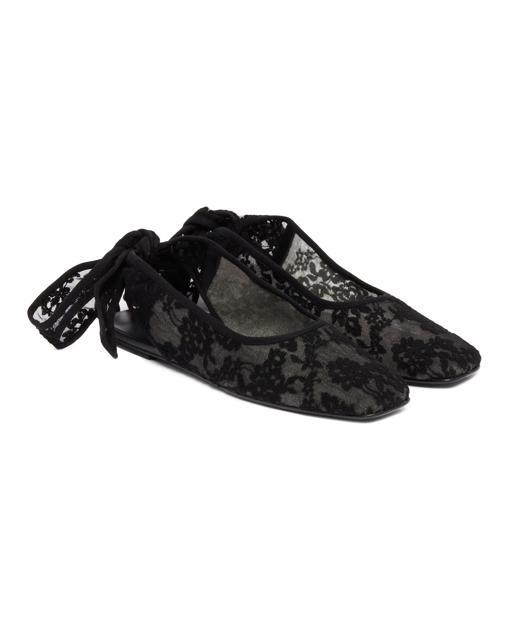 Ballerine Lace-up In Pizzo Nere - Image 3