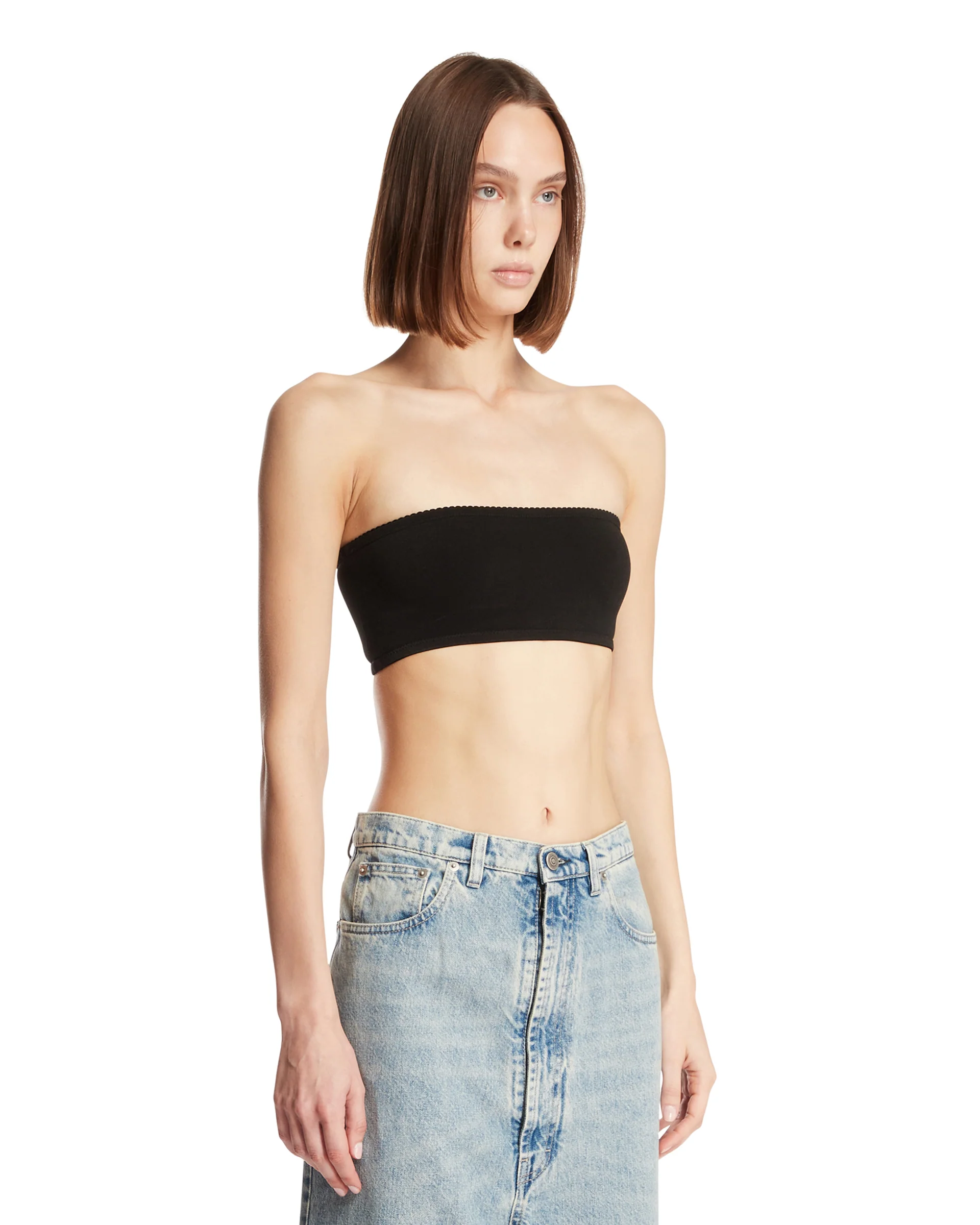 Top A Fascia Senza Spalline Nero - Image 2