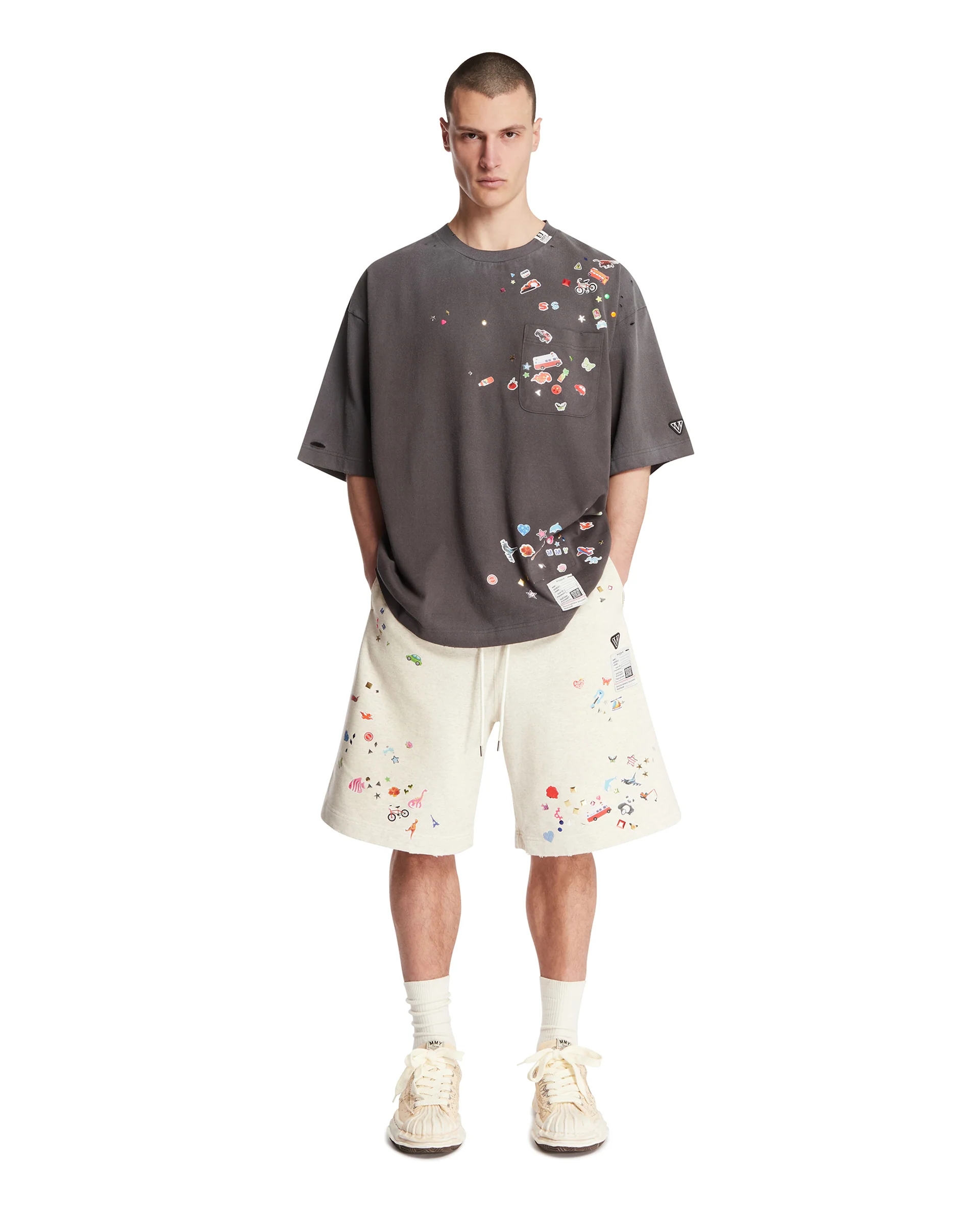 T-Shirt Con Decorazioni Grigia - Image 3