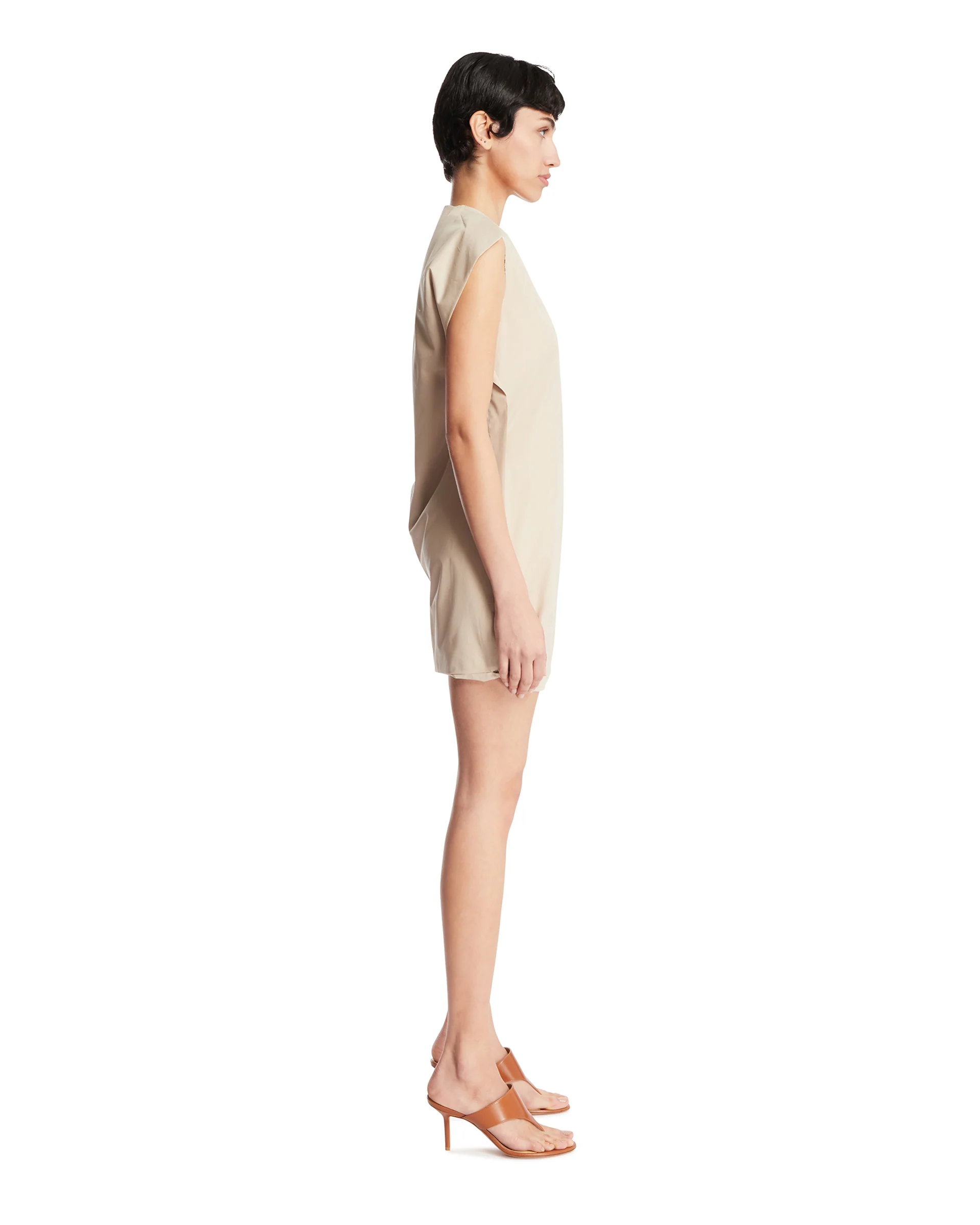 Mini Abito In Cotone Beige - Image 4