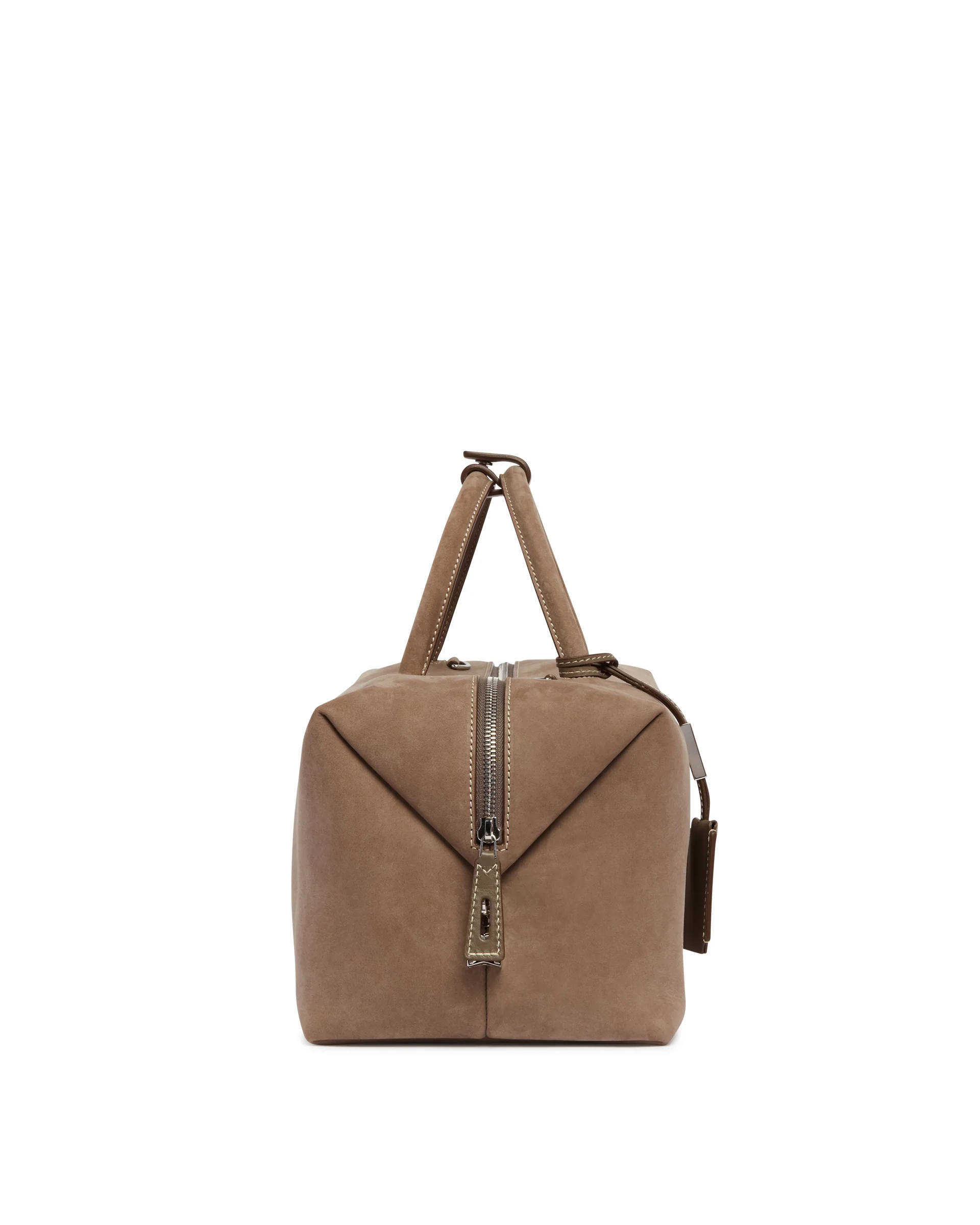 Borsa Bauletto Large Holdall In Suede Beige - Image 7