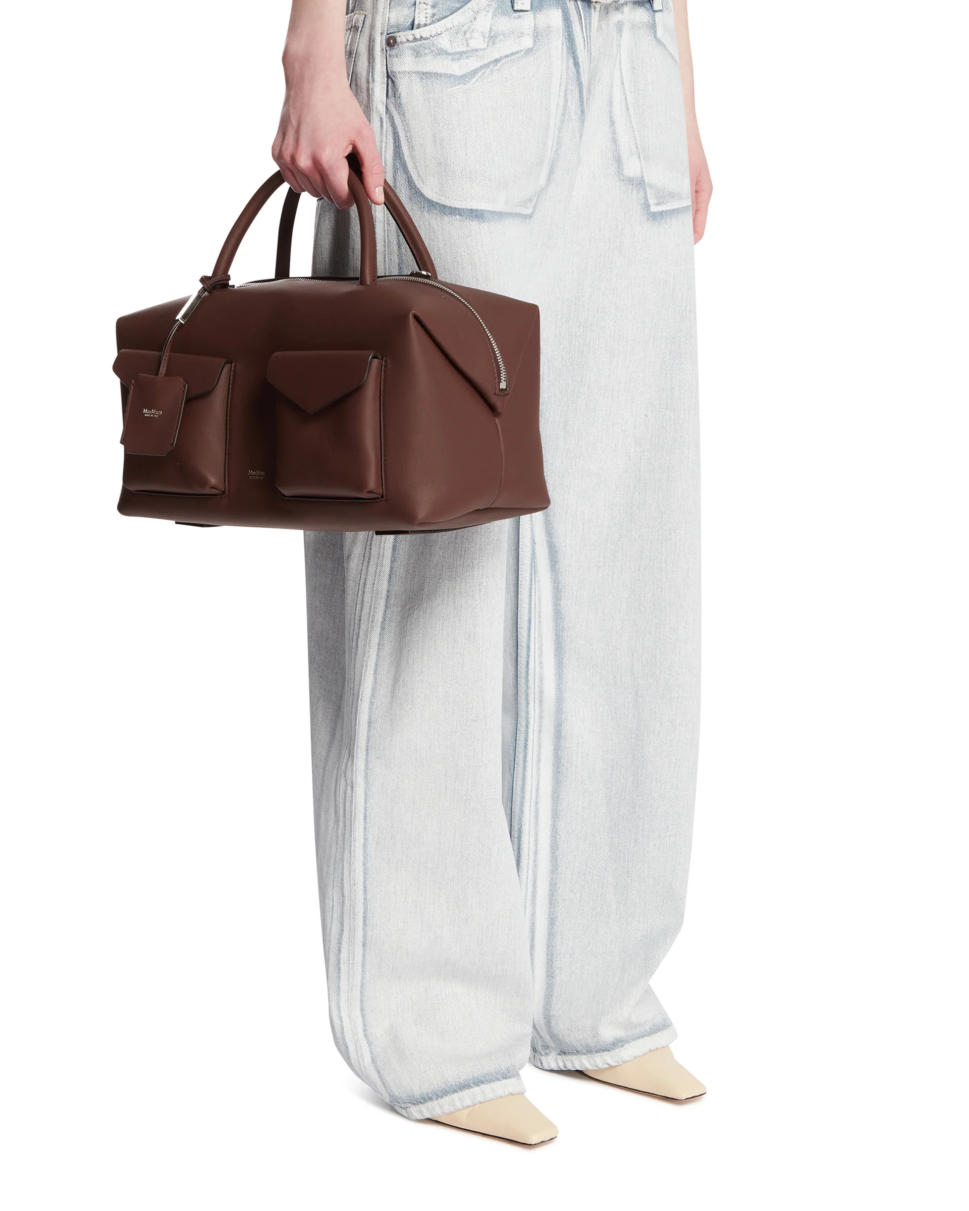 Borsa Bauletto Large Holdall Cargo in Pelle Marrone - Image 3