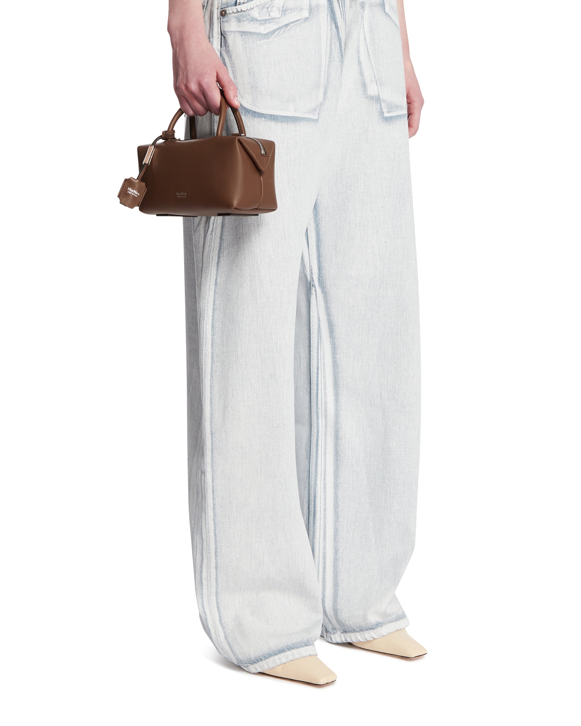 Borsa Bauletto Piccola Holdall  In Pelle Marrone - Image 3