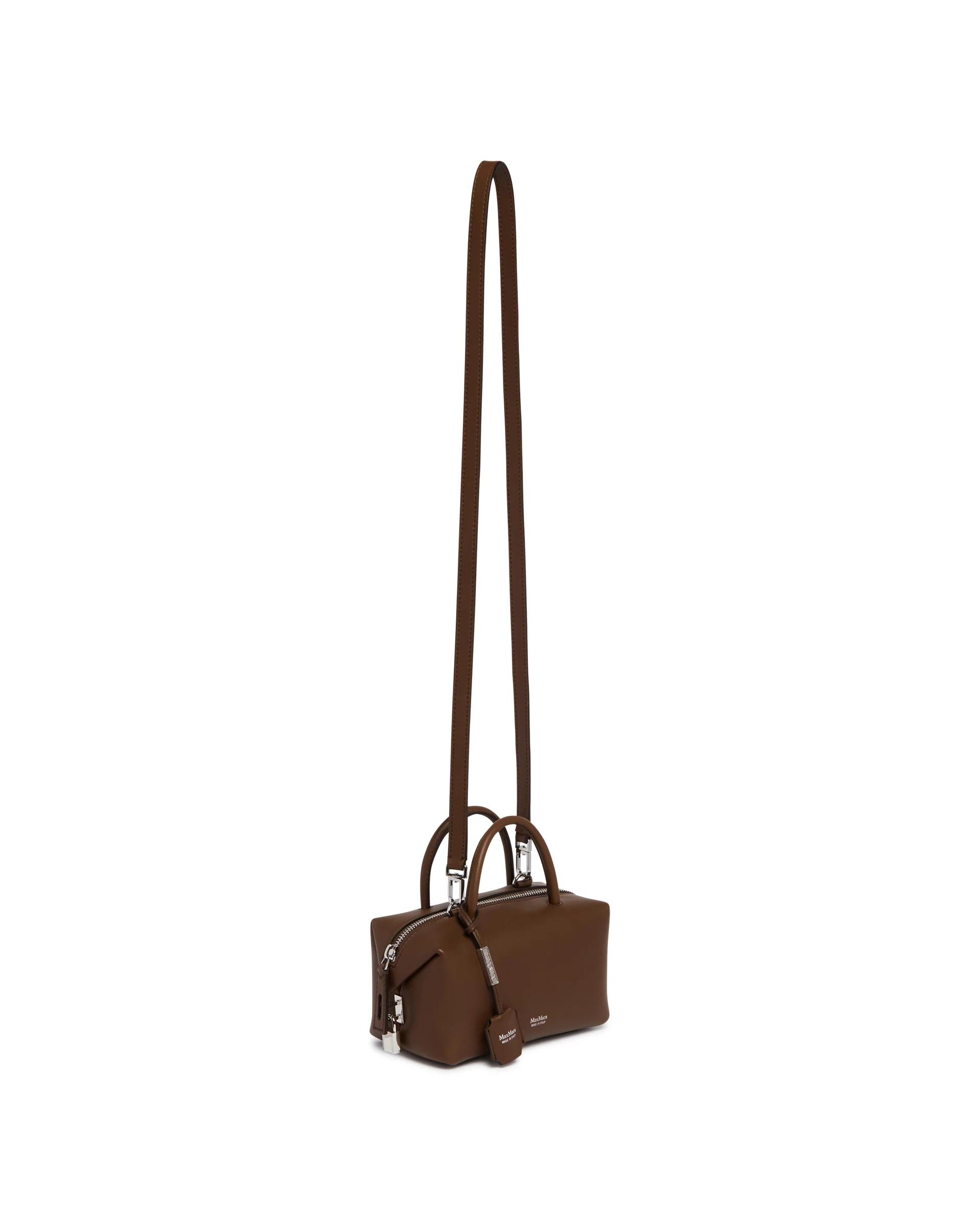 Borsa Bauletto Piccola Holdall  In Pelle Marrone - Image 5