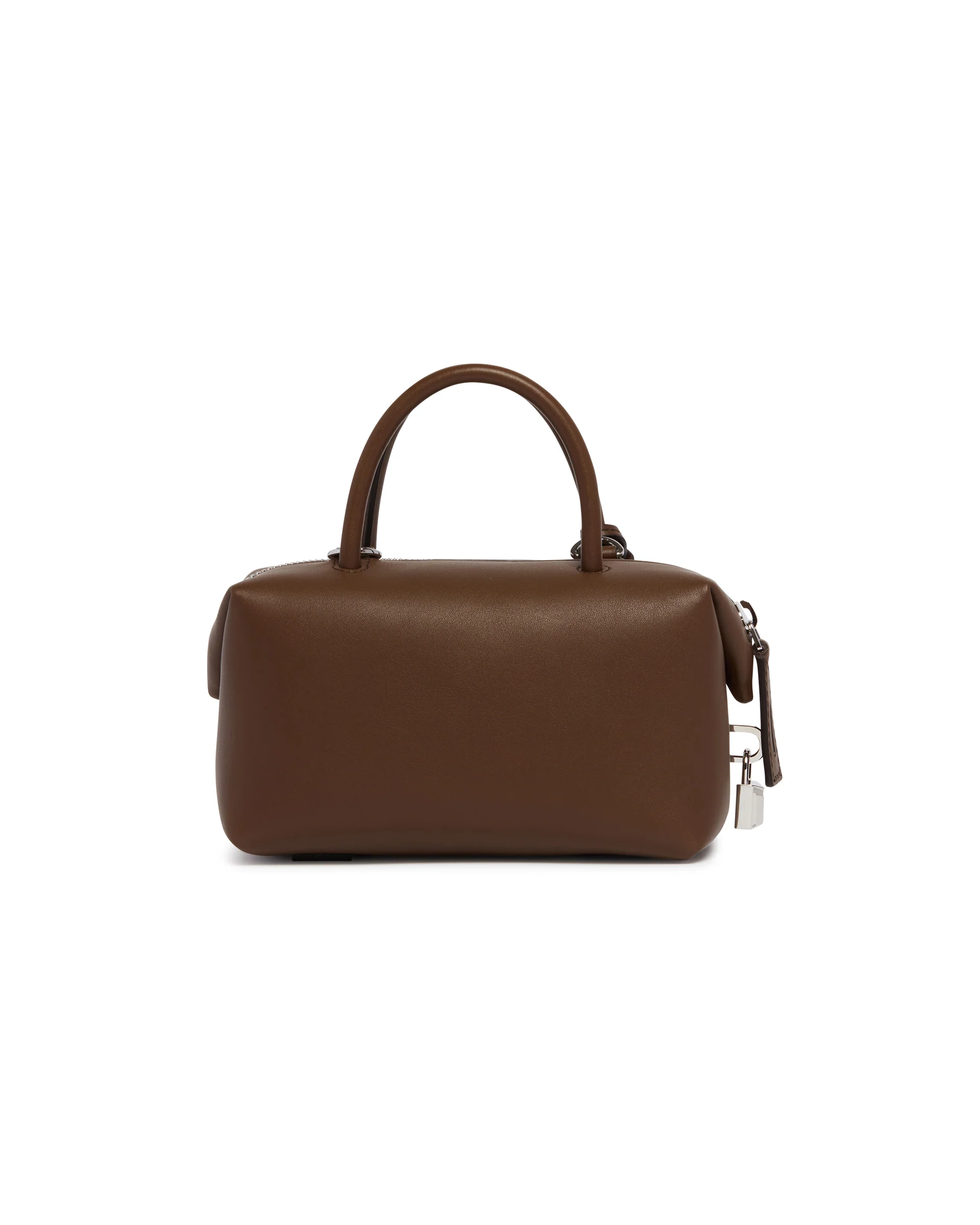 Borsa Bauletto Piccola Holdall  In Pelle Marrone - Image 6