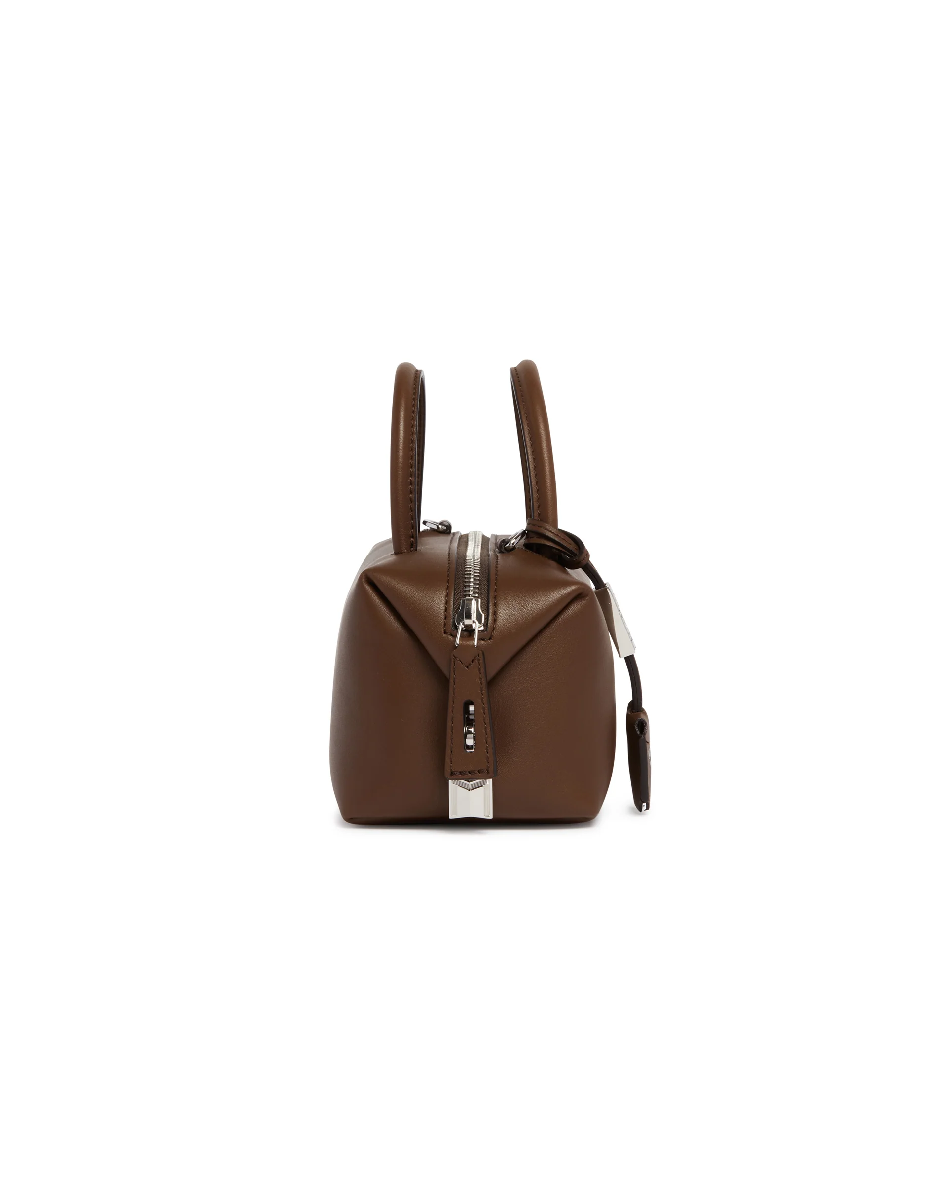 Borsa Bauletto Piccola Holdall  In Pelle Marrone - Image 7