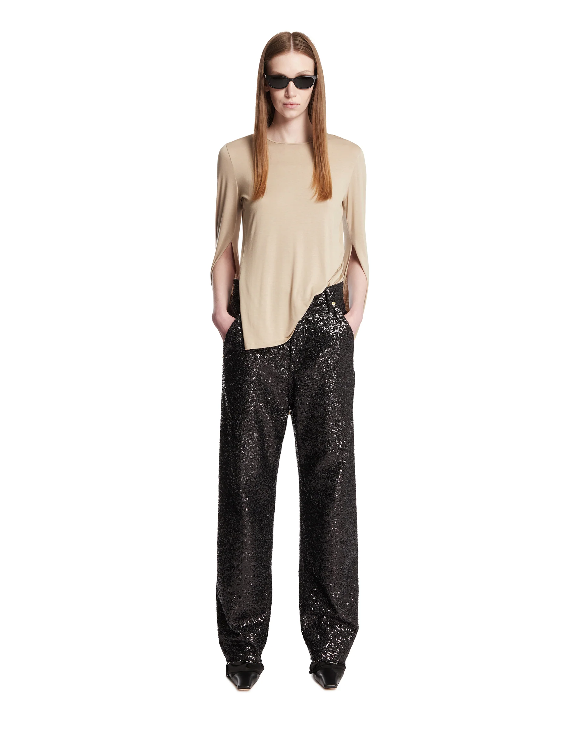 Top Cascade In Jersey Beige - Image 3