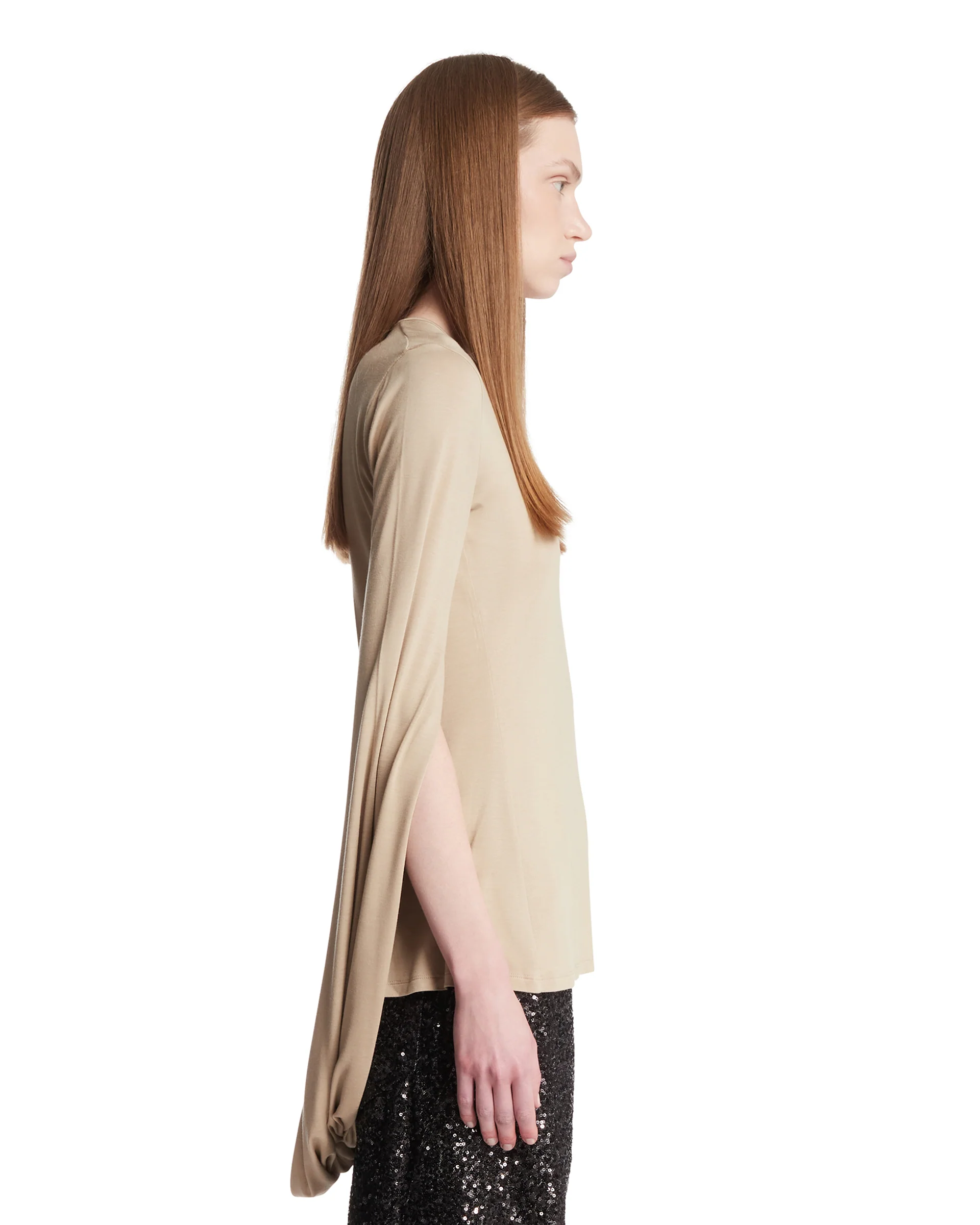 Top Cascade In Jersey Beige - Image 4