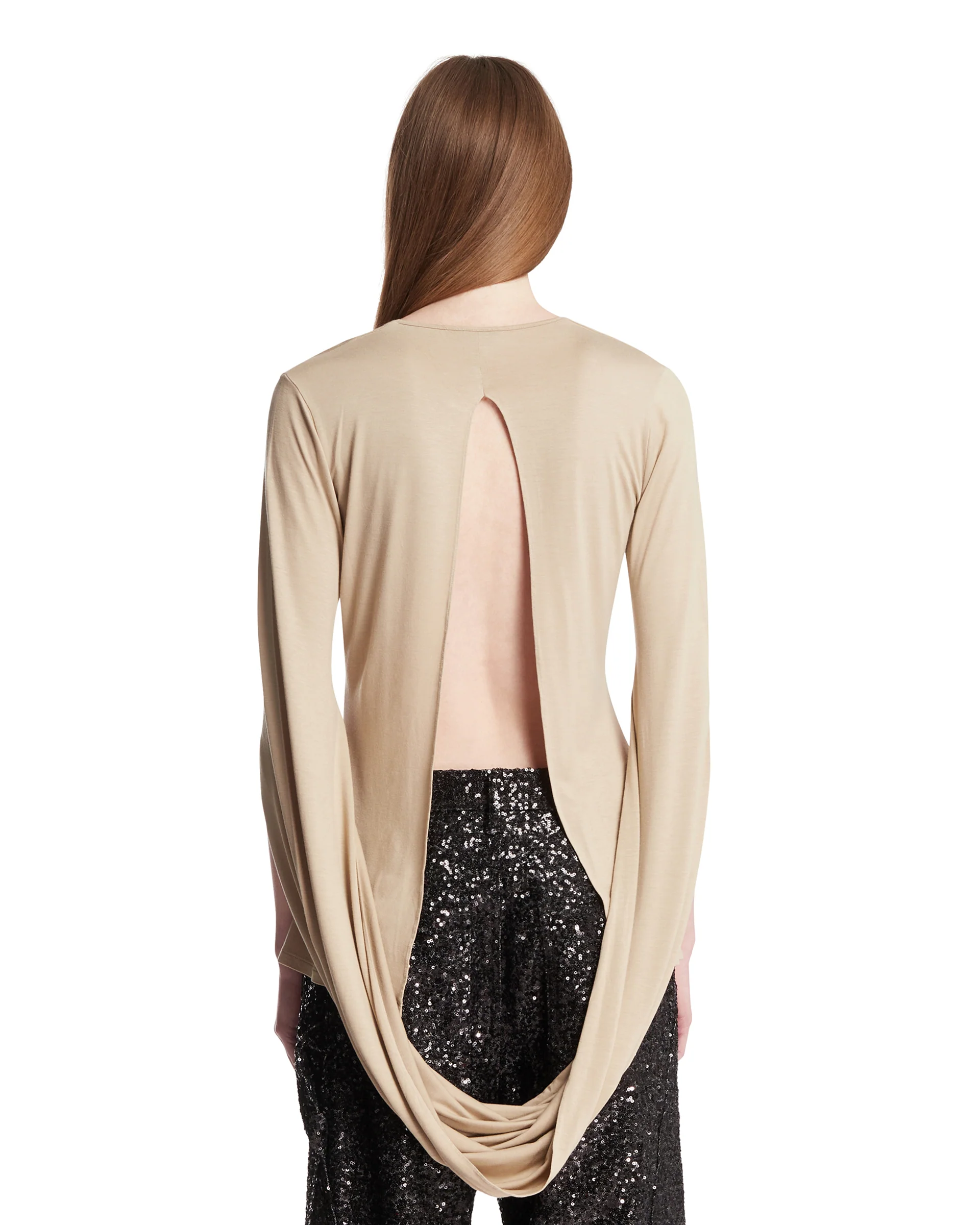 Top Cascade In Jersey Beige - Image 5