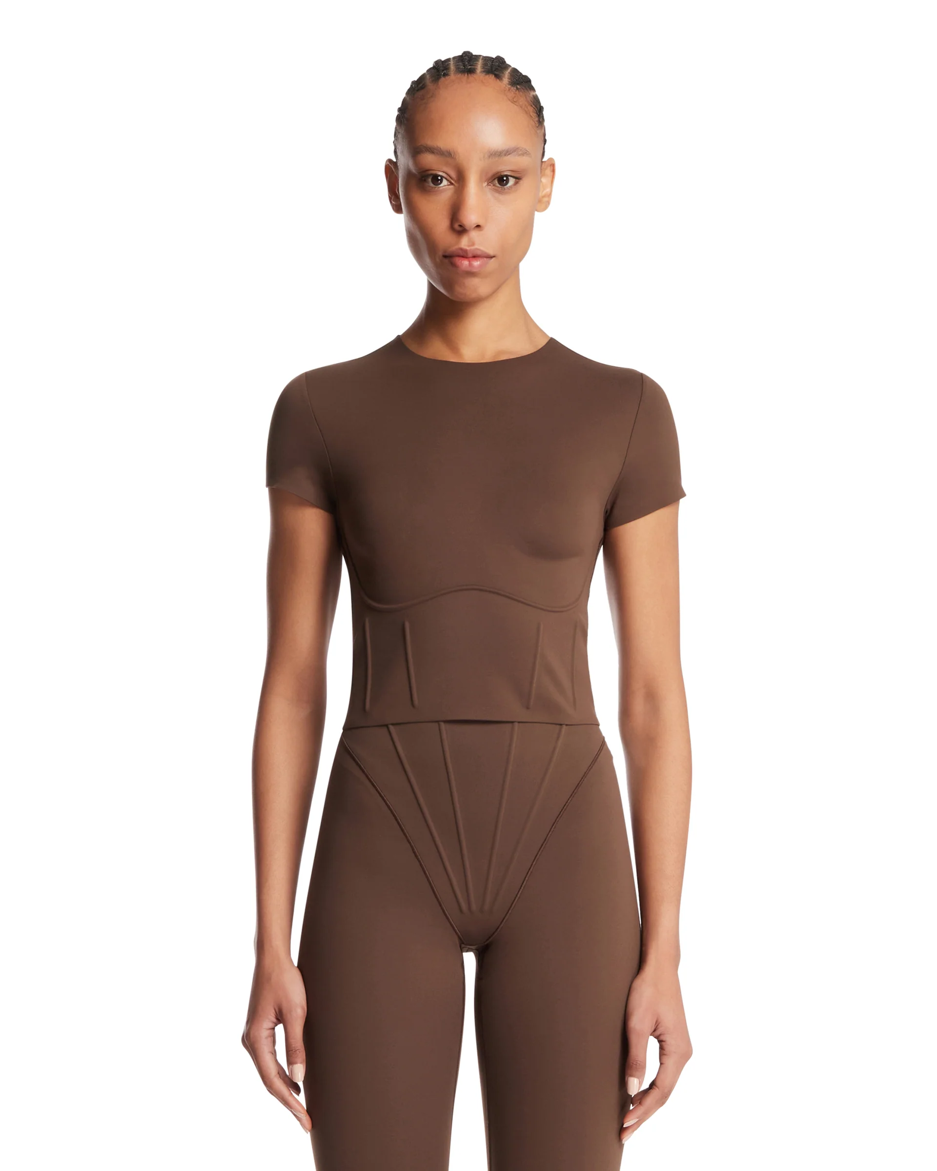 NikeSKIMS T-Shirt Cropped Marrone