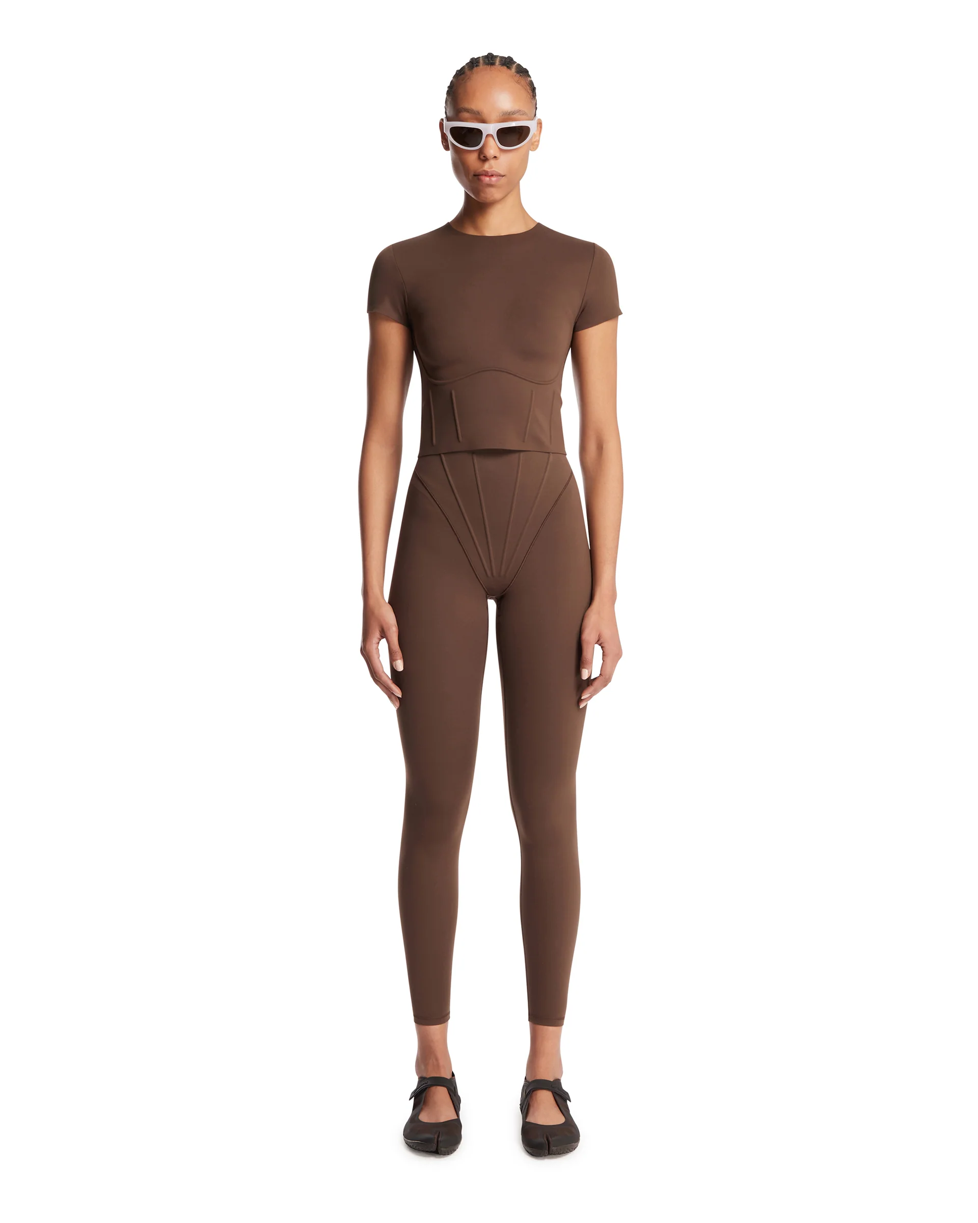 NikeSKIMS T-Shirt Cropped Marrone - Image 3