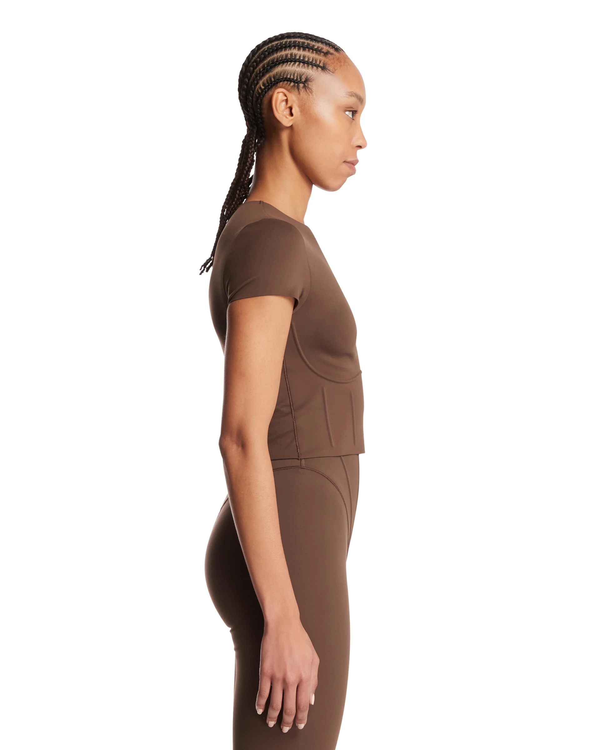NikeSKIMS T-Shirt Cropped Marrone - Image 4
