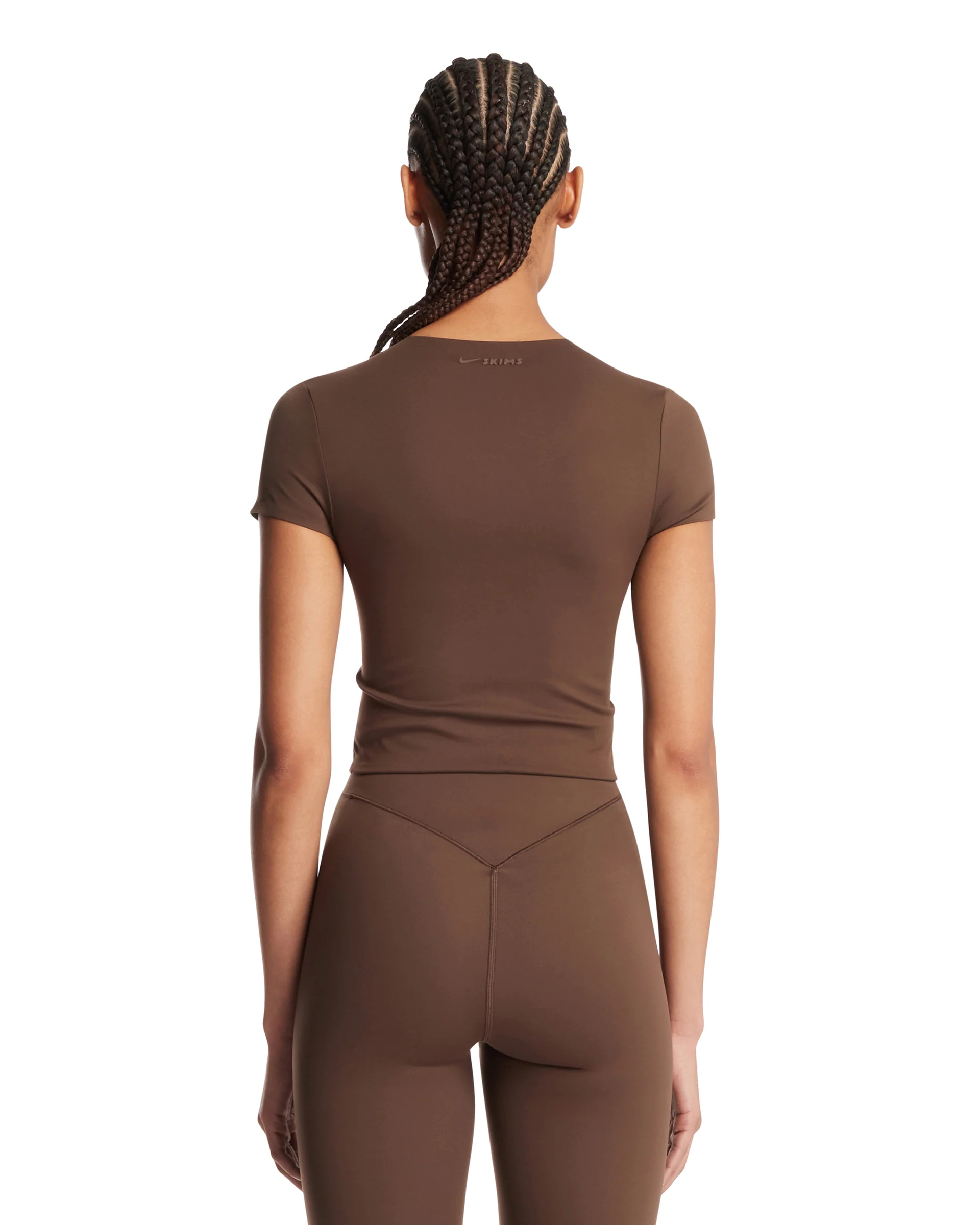 NikeSKIMS T-Shirt Cropped Marrone - Image 5