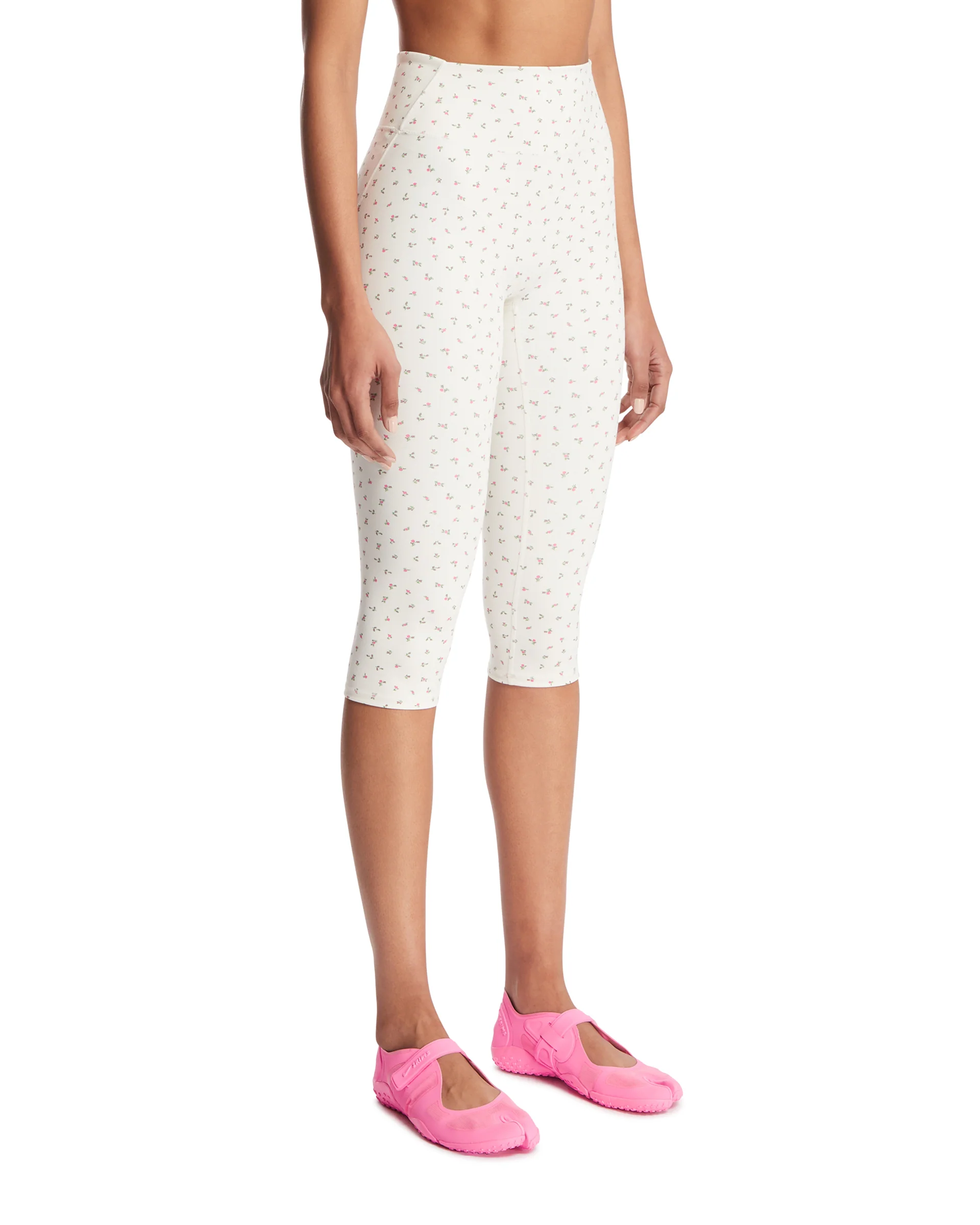 NikeSKIMS Leggings Cropped A Fiori Bianchi - Image 2
