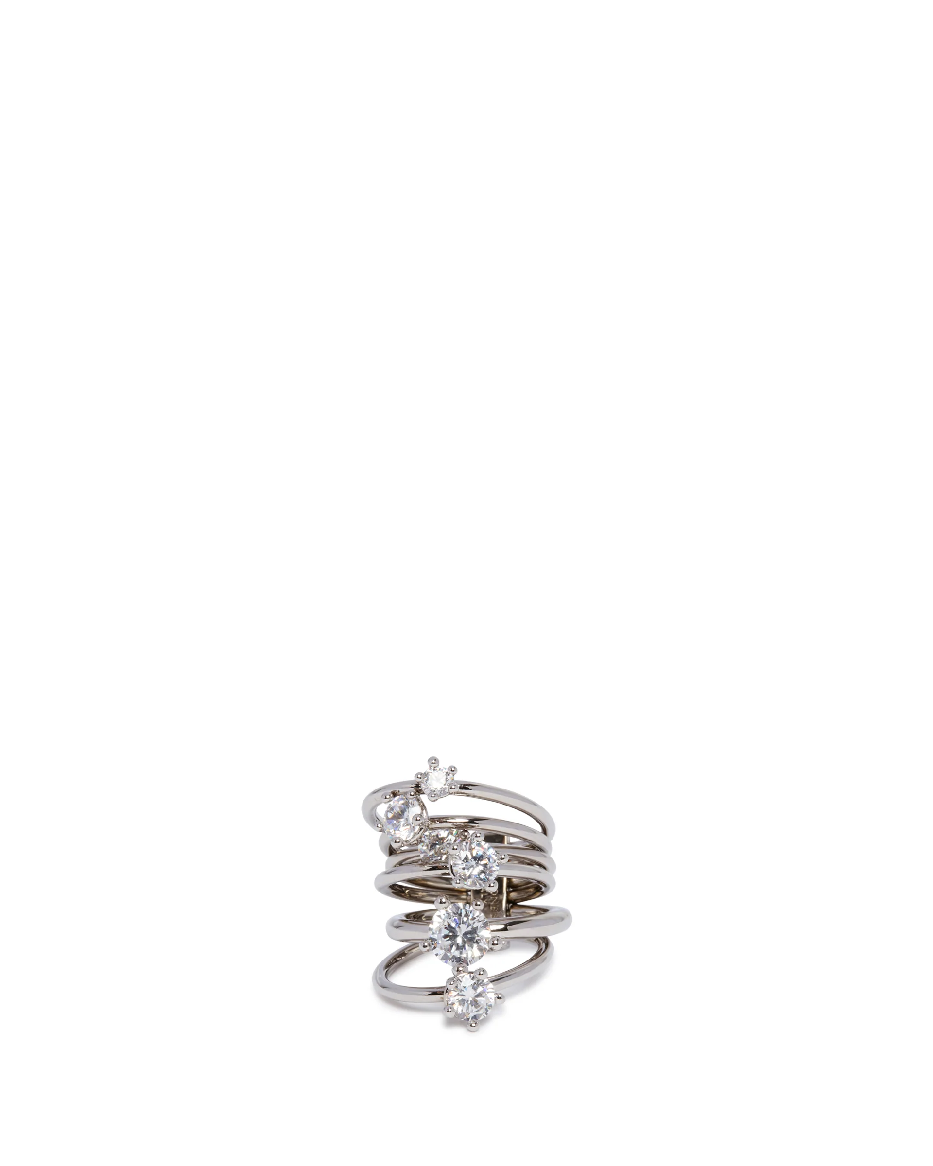 Anello Diamanti Orbit Argentato