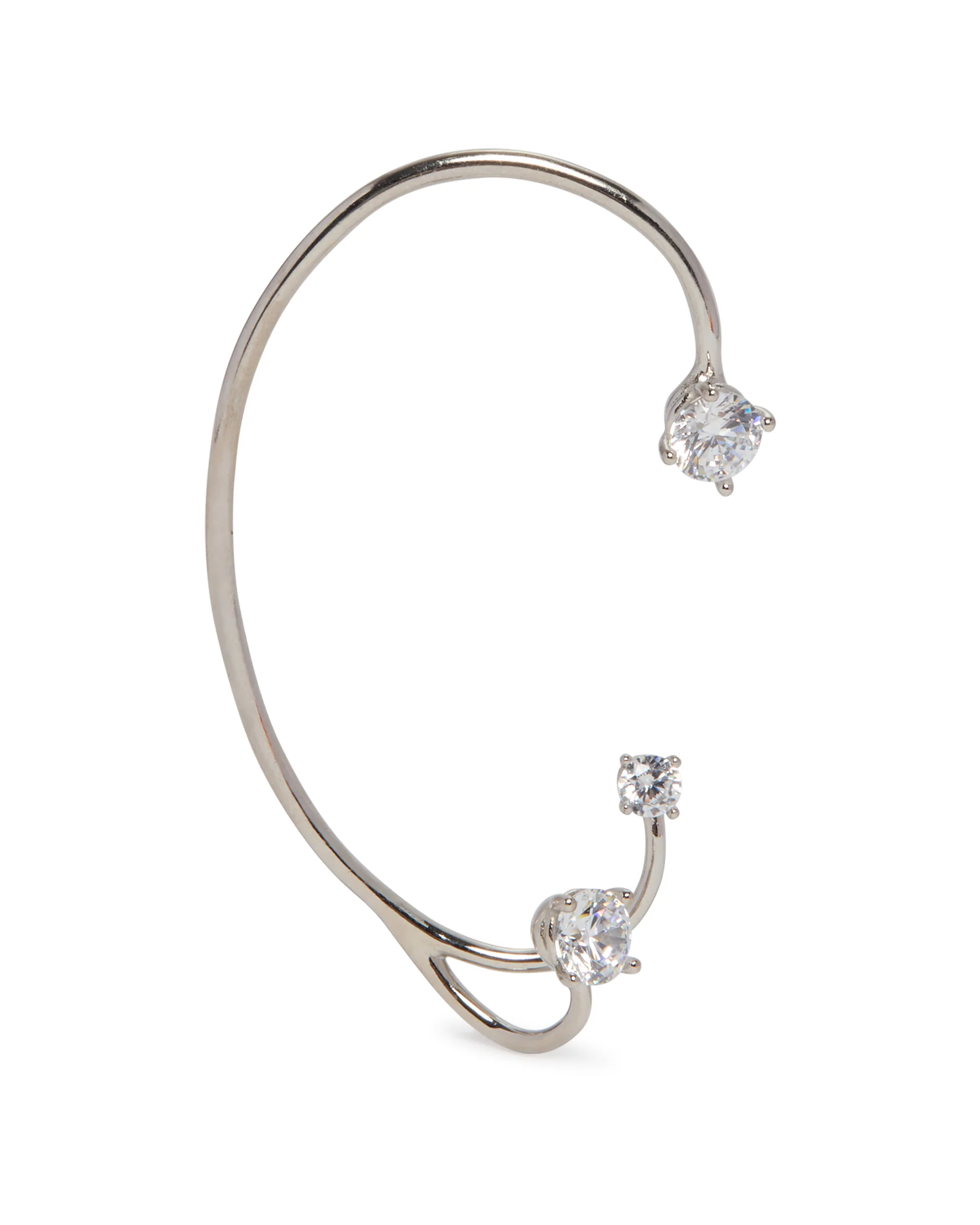 Three Point Ear Cuff Argentato