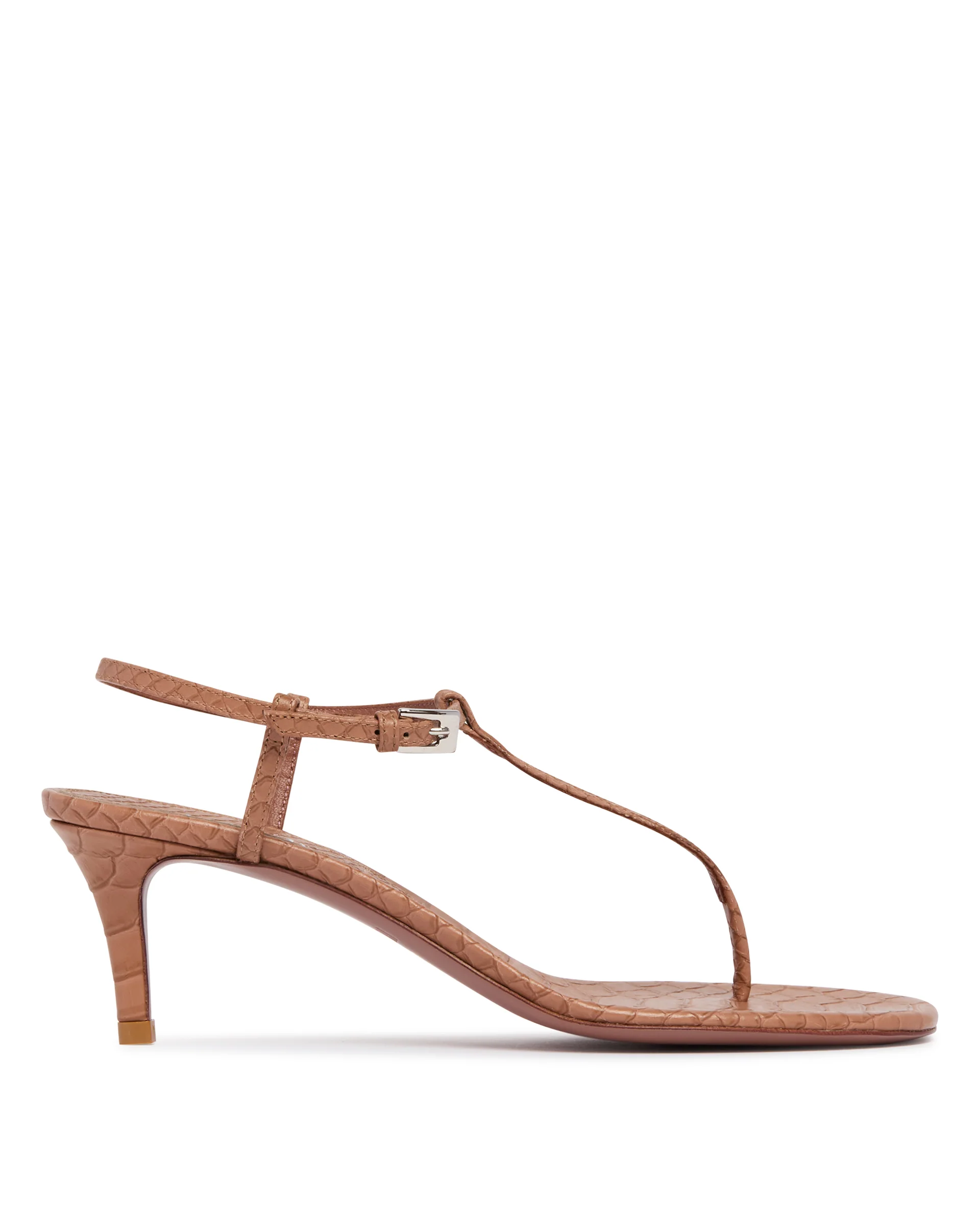 Sandali Infradito Con Tacco Beige