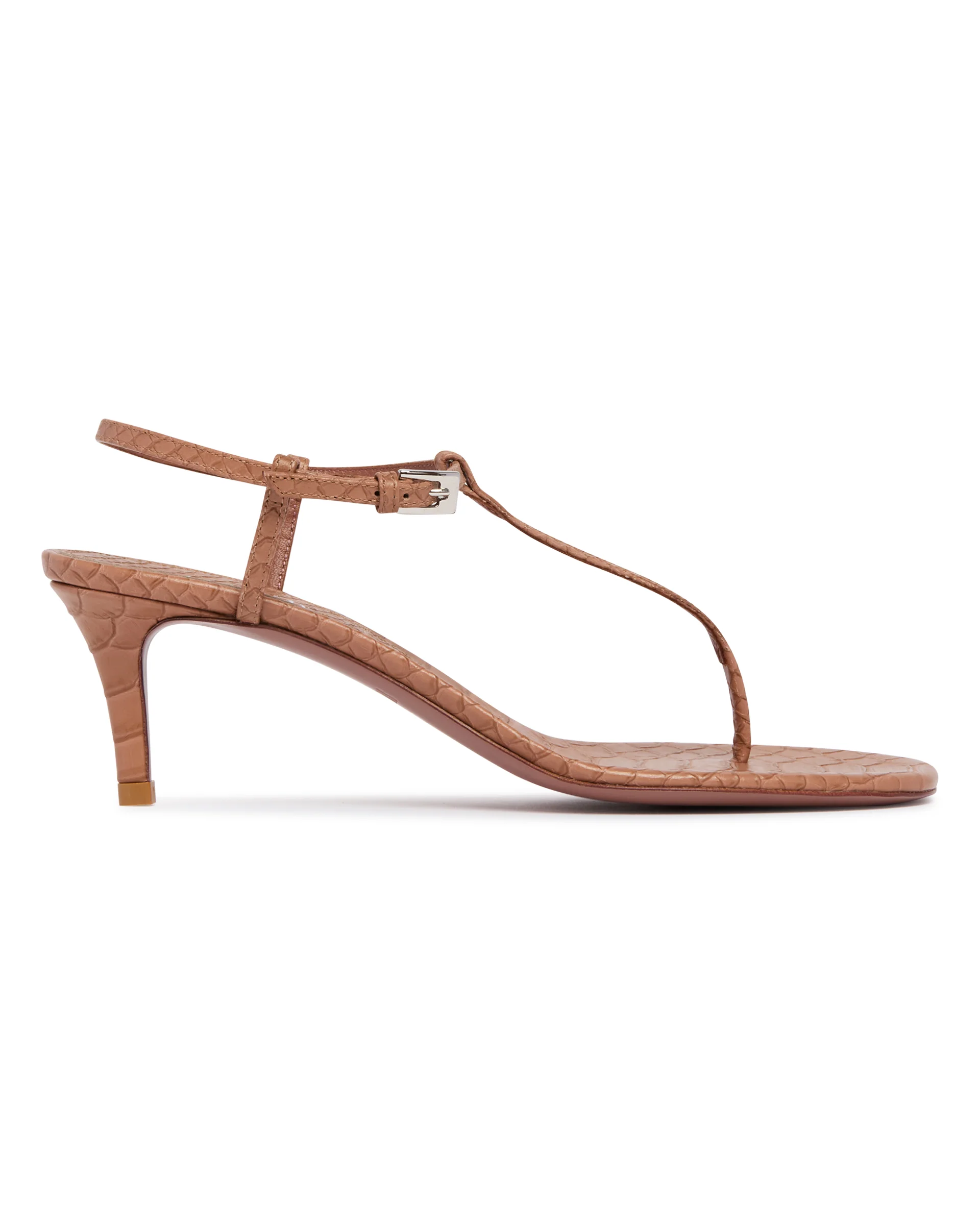 Sandali Infradito Con Tacco Beige - Image 2