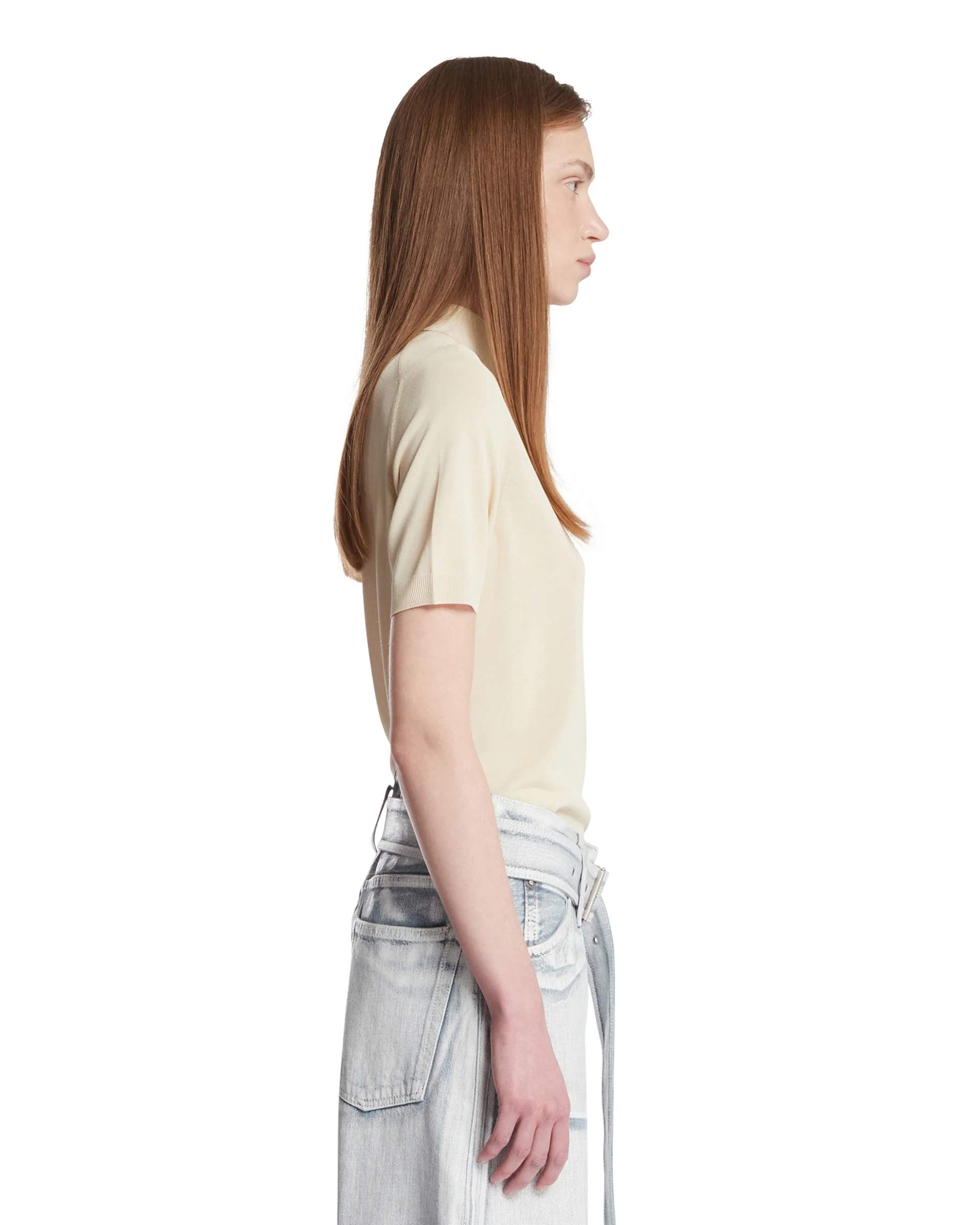 Polo In Viscosa Beige - Image 4