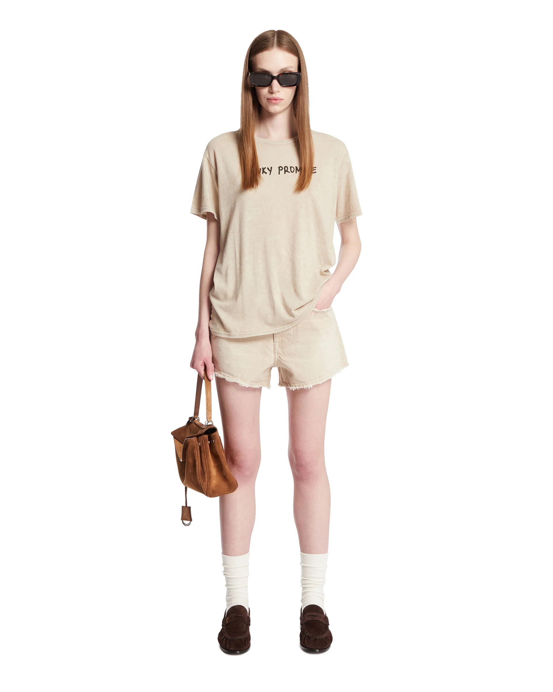 T-Shirt In Cotone Beige - Image 3