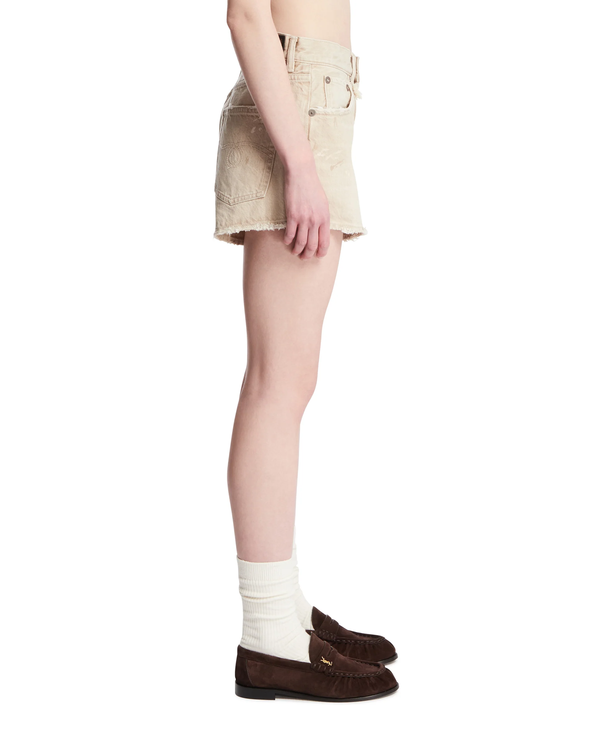 Shorts Sfrangiati Beige - Image 4