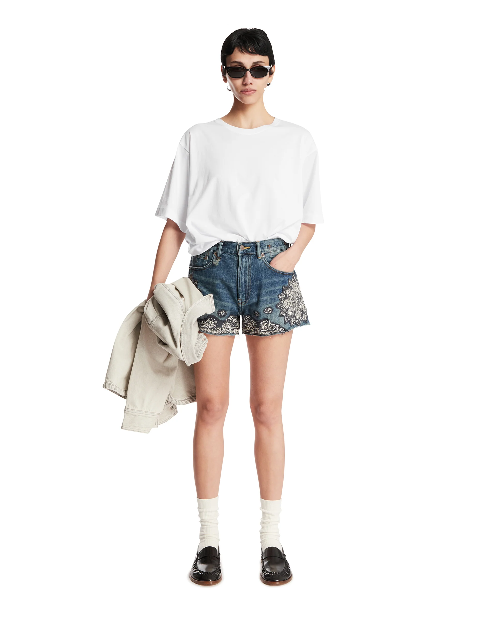 X-Boyfriend Shorts Applique Blu - Image 3