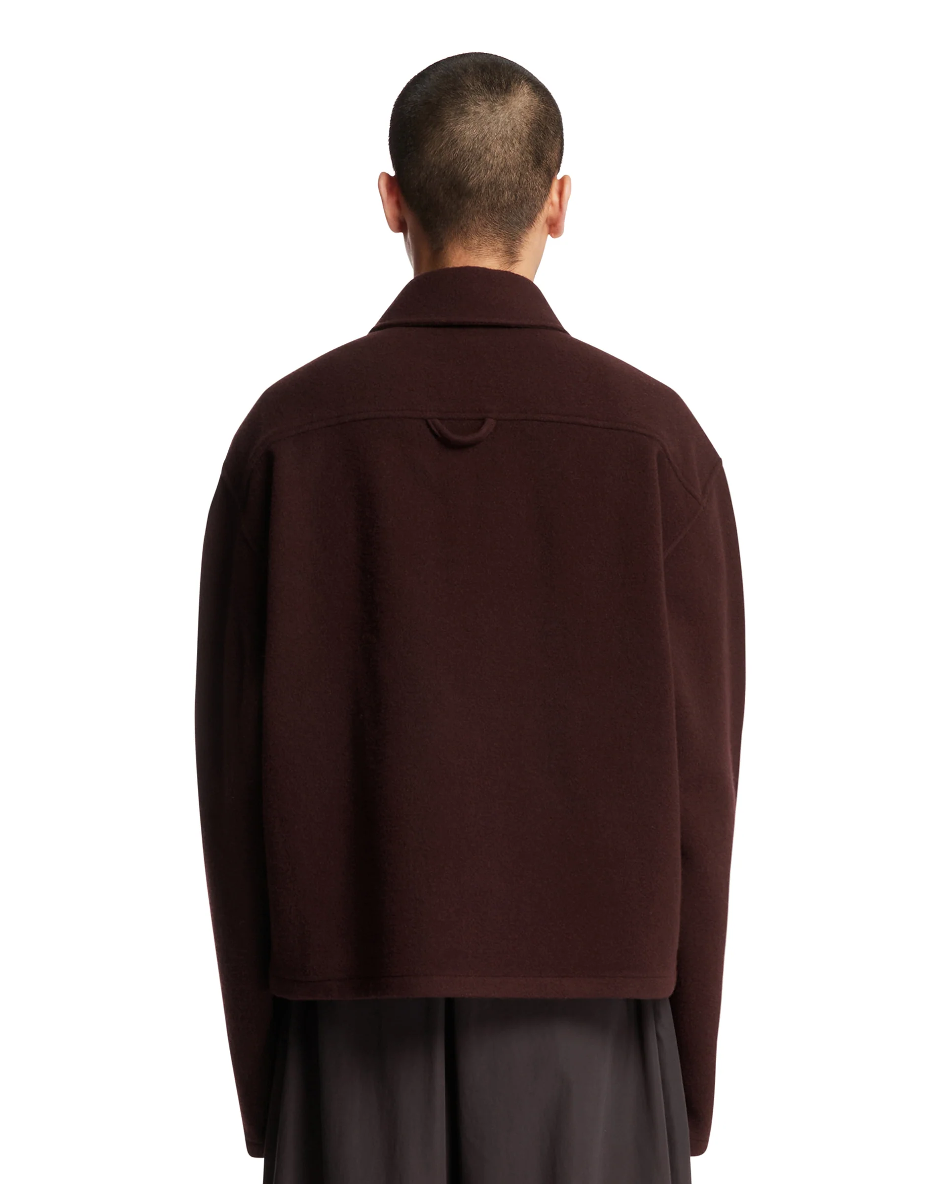 Maglione Polo In Pile Di Lana Bordeaux - Image 5