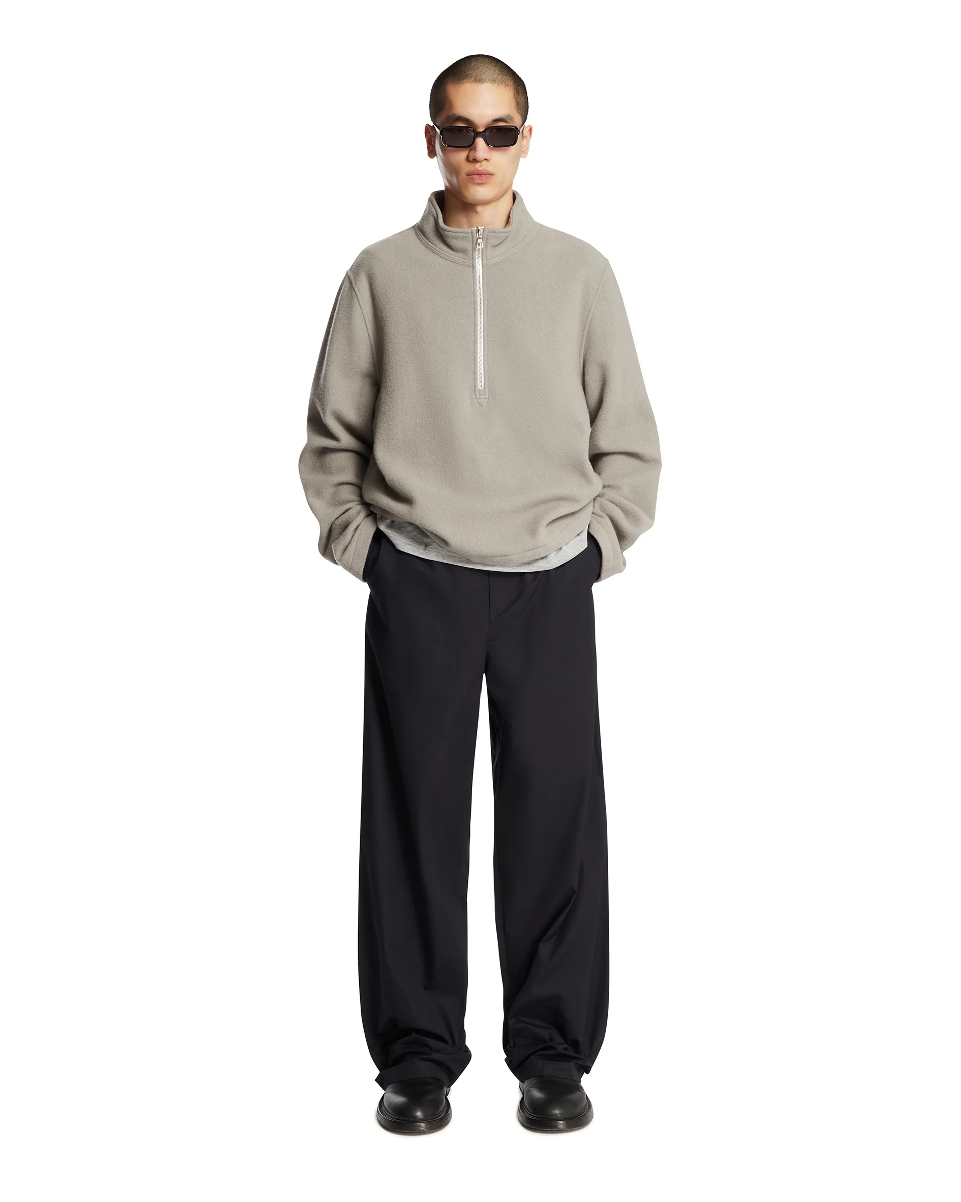 Maglione In Pile Di Lana Grigio Chiaro - Image 3