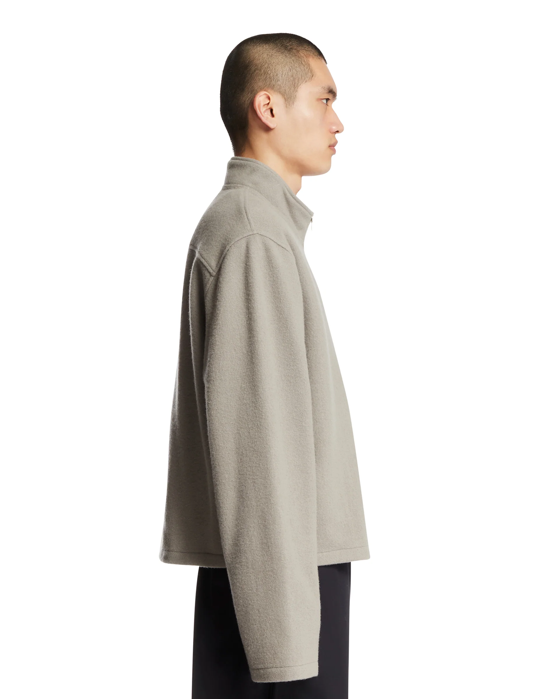 Maglione In Pile Di Lana Grigio Chiaro - Image 4