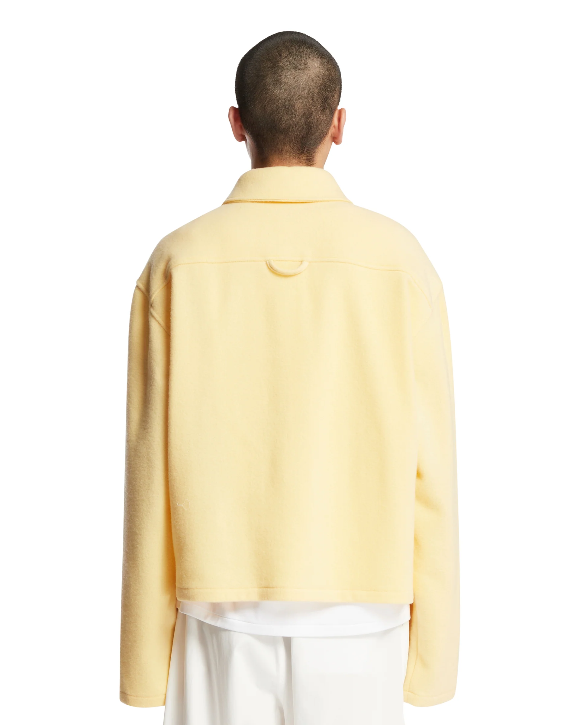 Maglione Polo In Pile Di Lana Giallo - Image 5