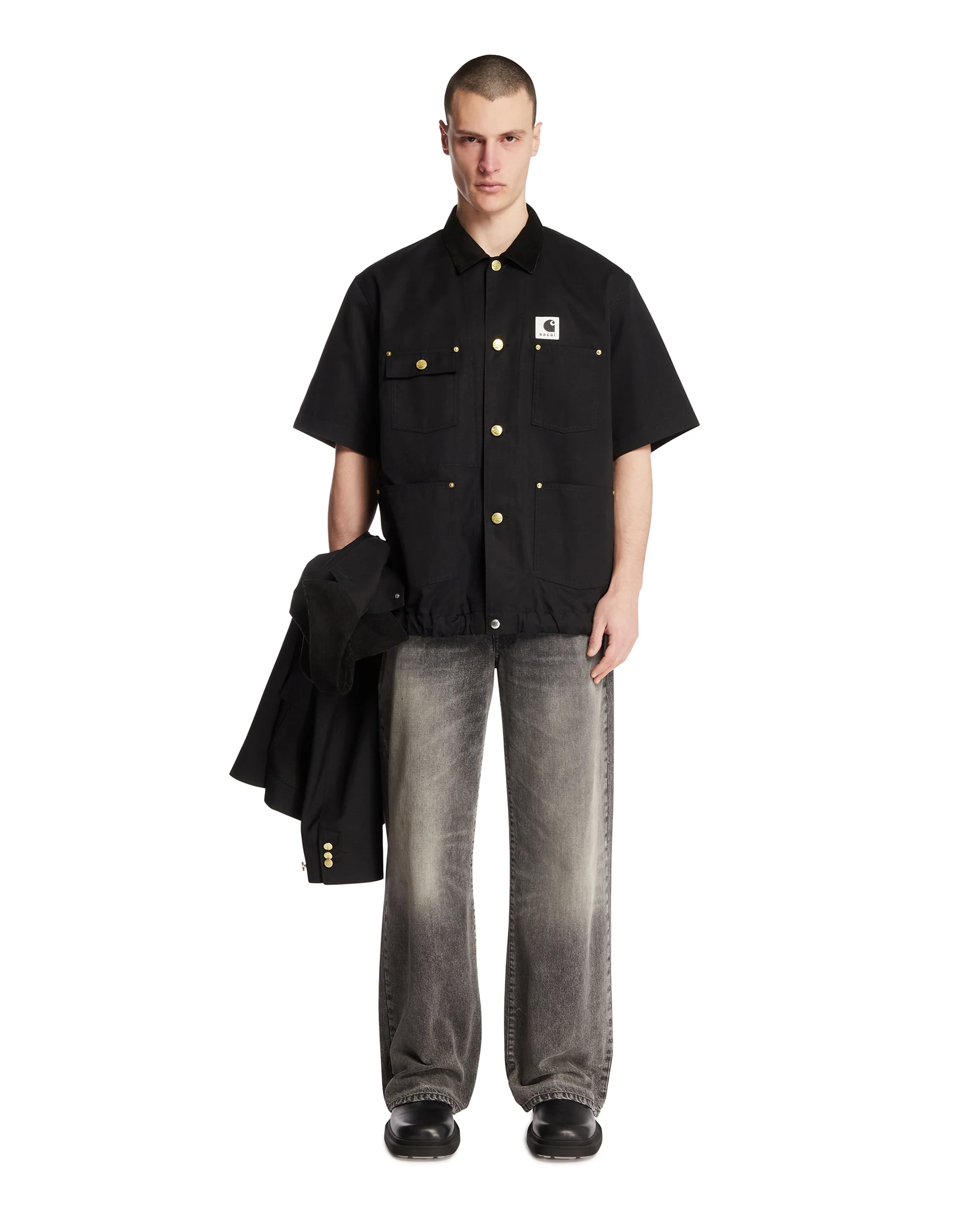 Sacai x Carhartt WIP Duck Shirt Nera - Image 3