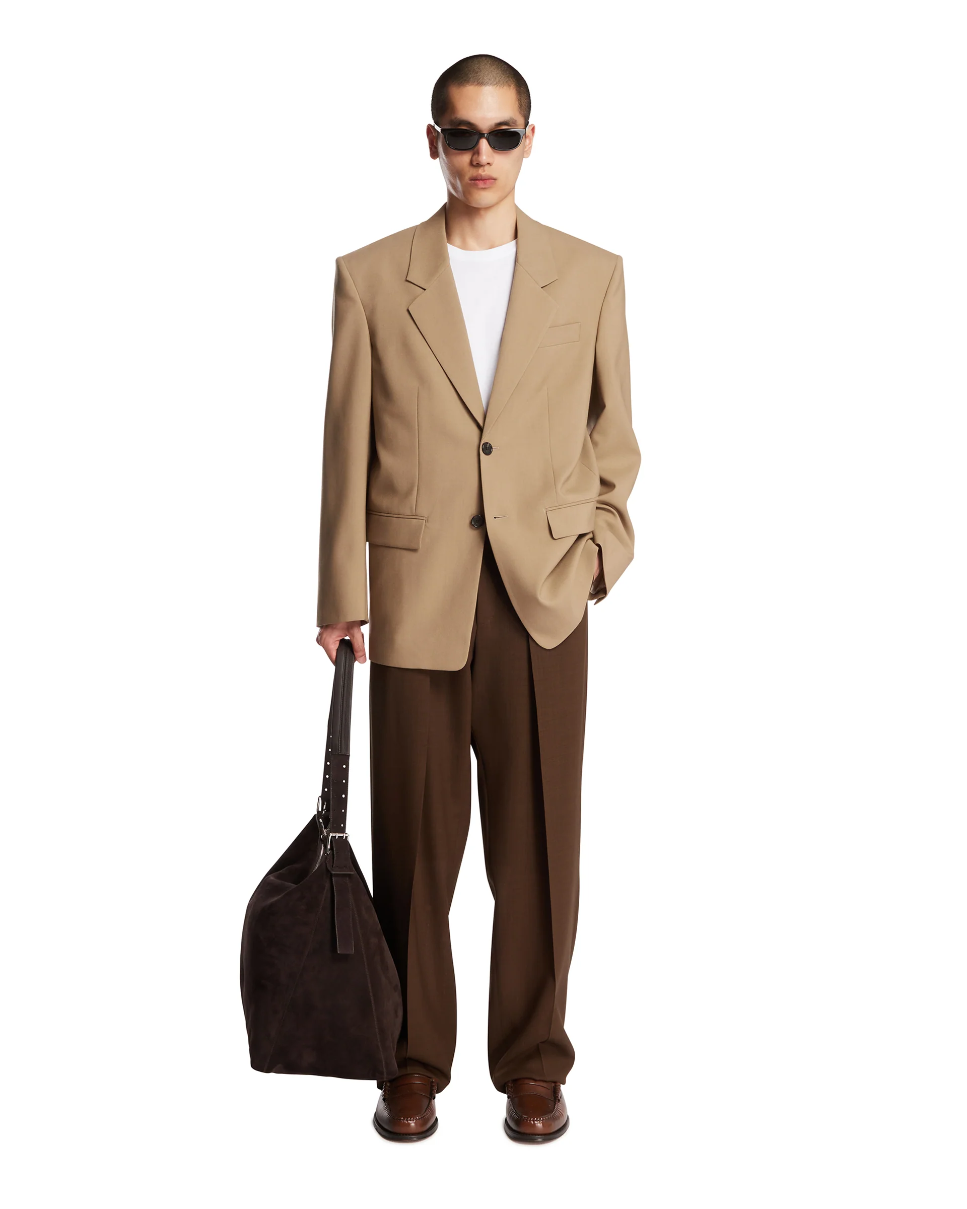 Giacca In Tela Di Lana E Mohair Beige - Image 3