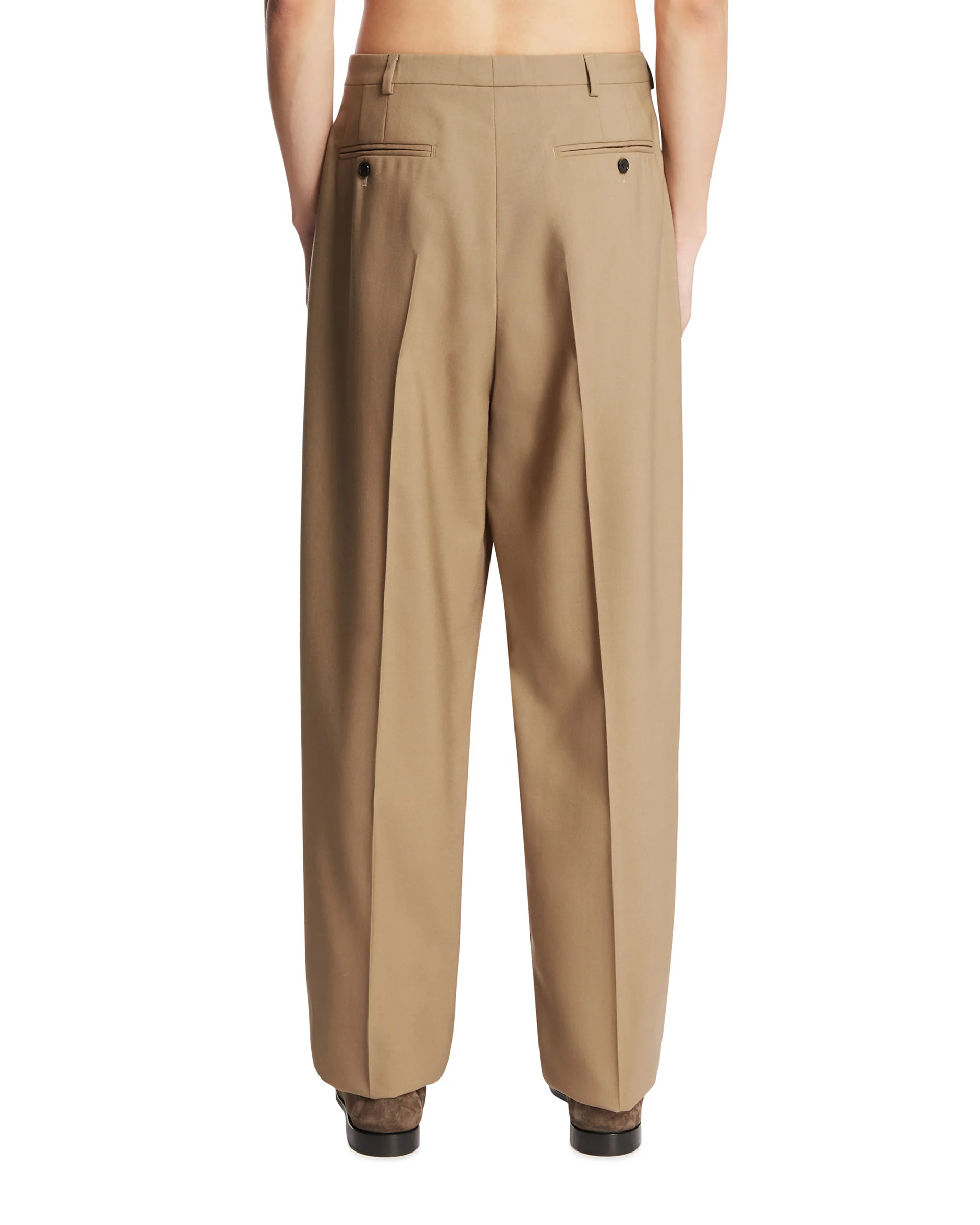Pantaloni In Lana E Mohair Beige - Image 5
