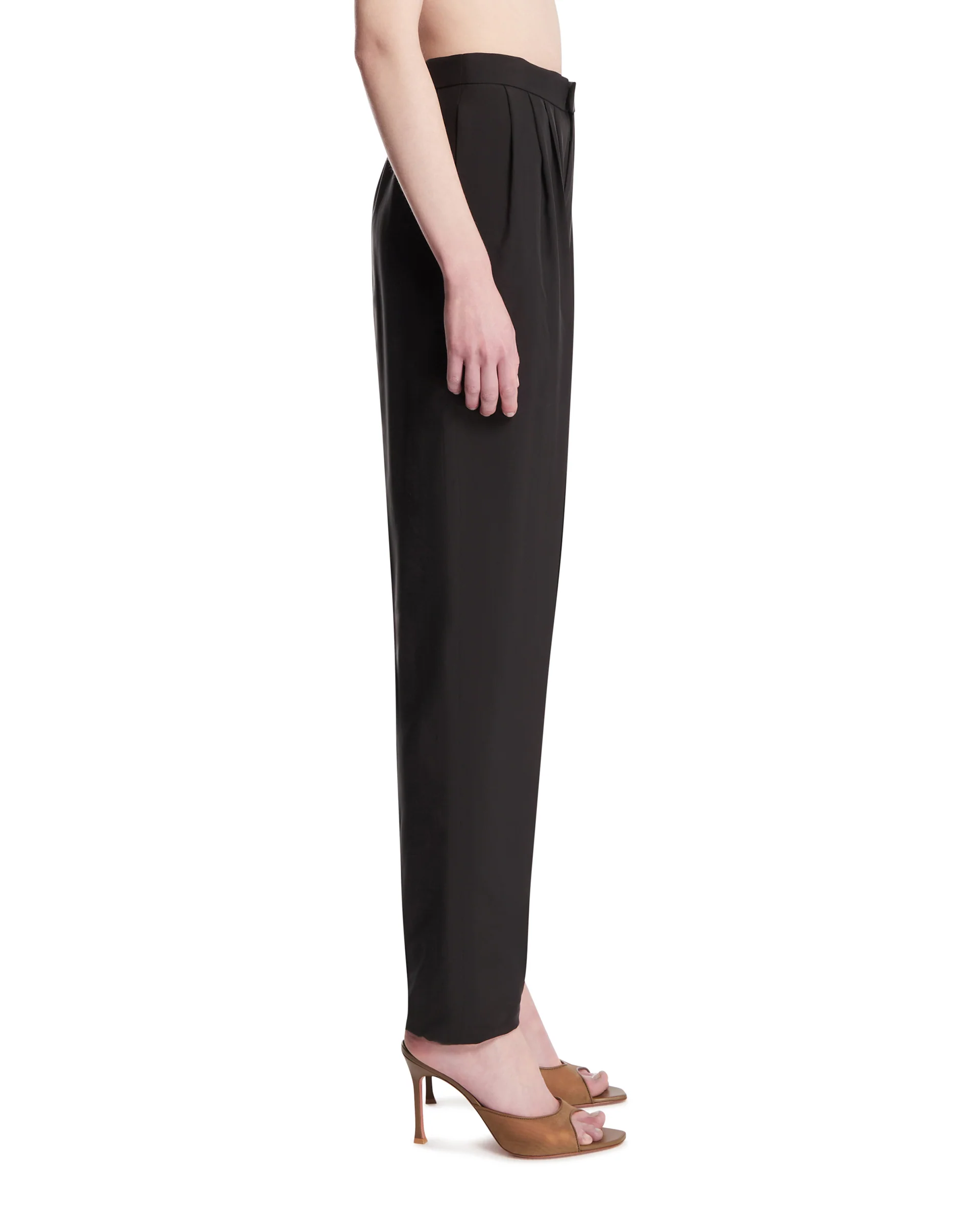 Pantaloni In Seta Habutai Neri - Image 4