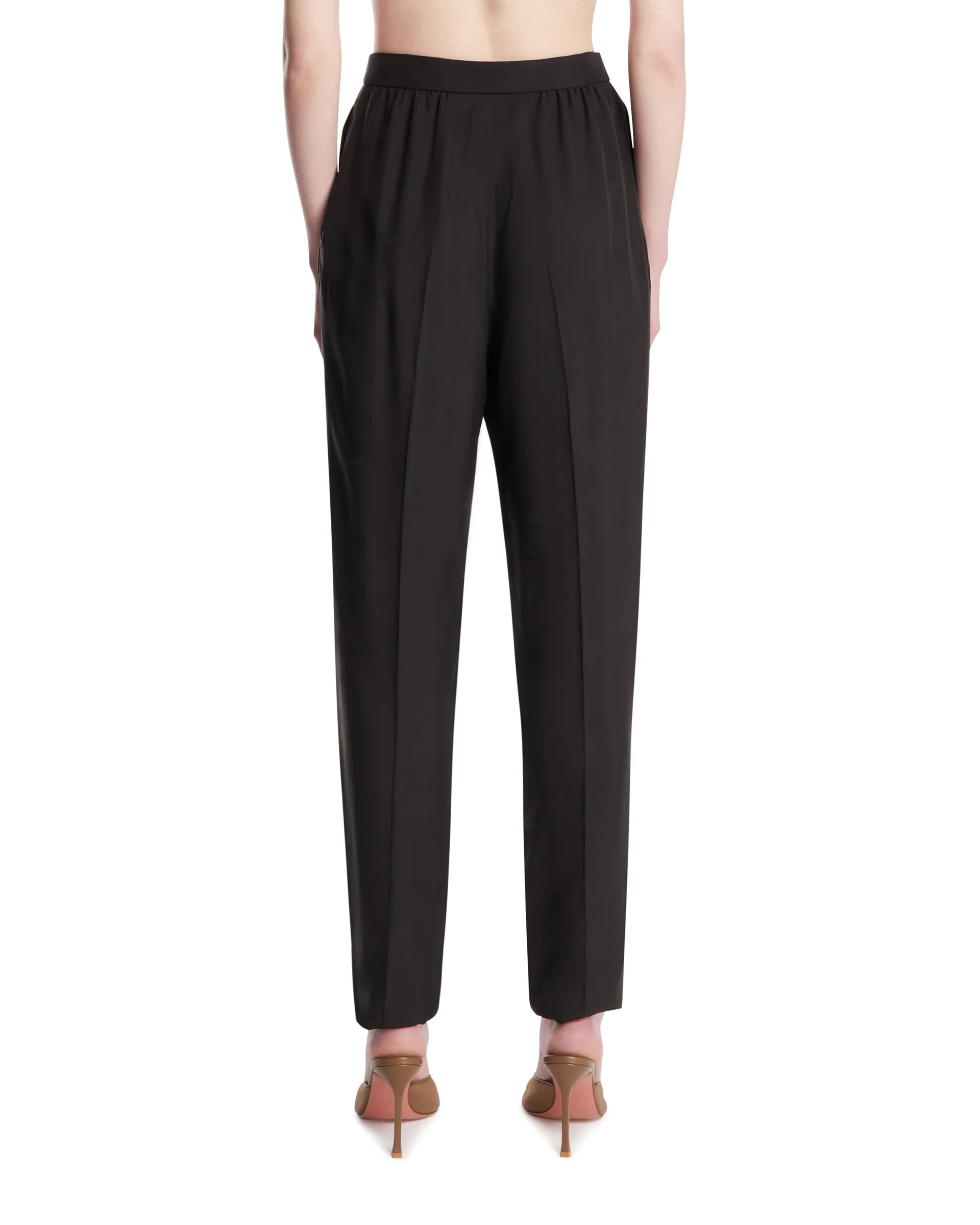 Pantaloni In Seta Habutai Neri - Image 5