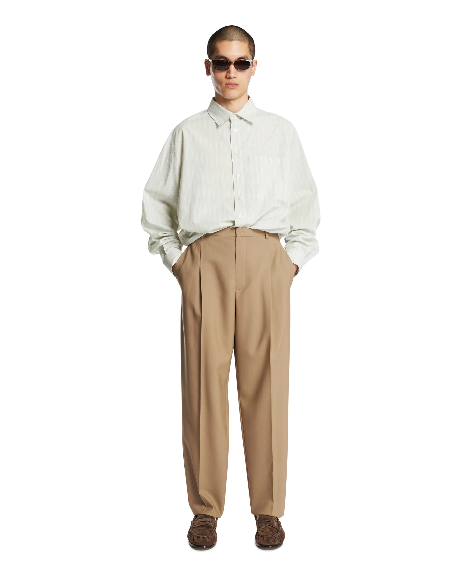Camicia In Cotone A Righe Verde - Image 3
